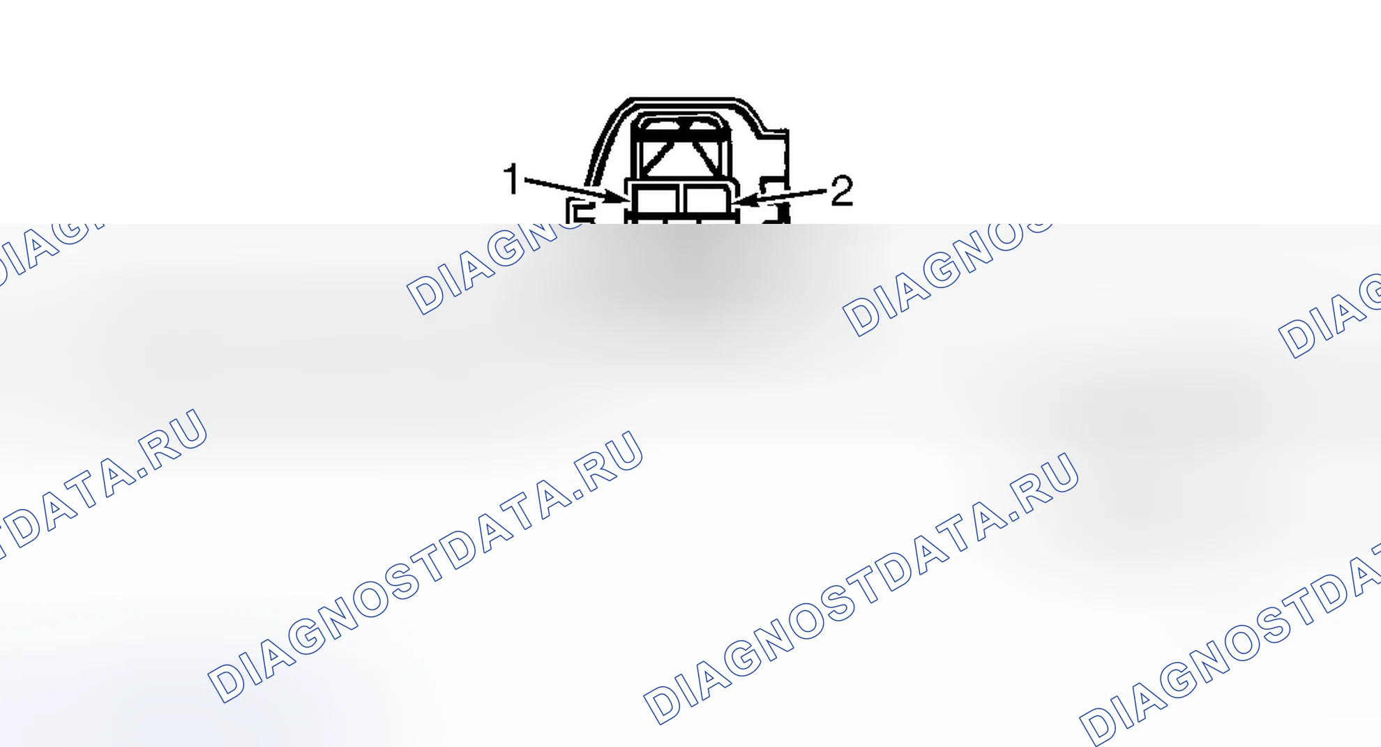 Рис. 5: Вид с торца разъема датчика температуры аккумулятора. Dodge Dakota II