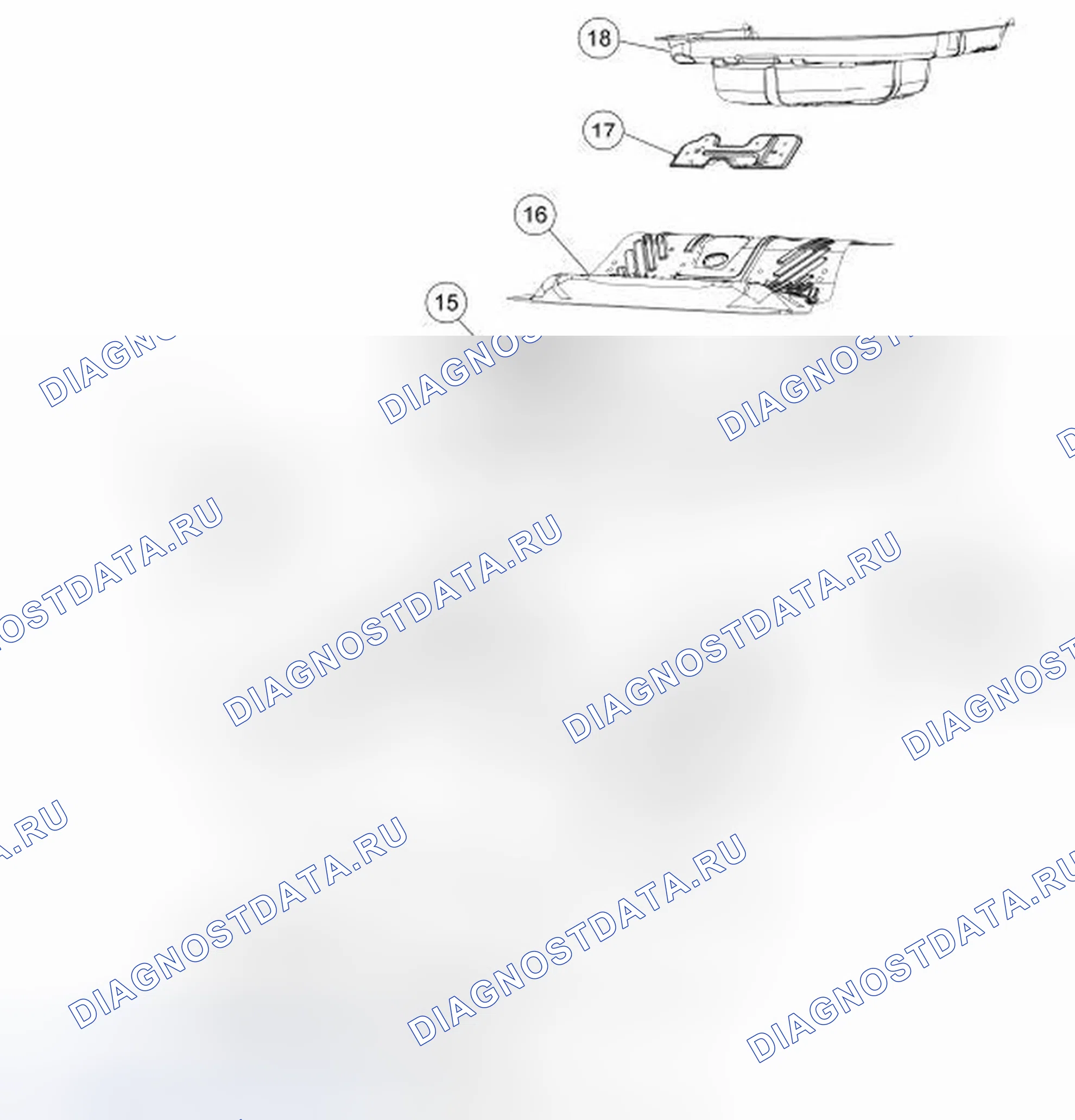 Рис. 47: Днище кузова - заднее. Ford Taurus VI