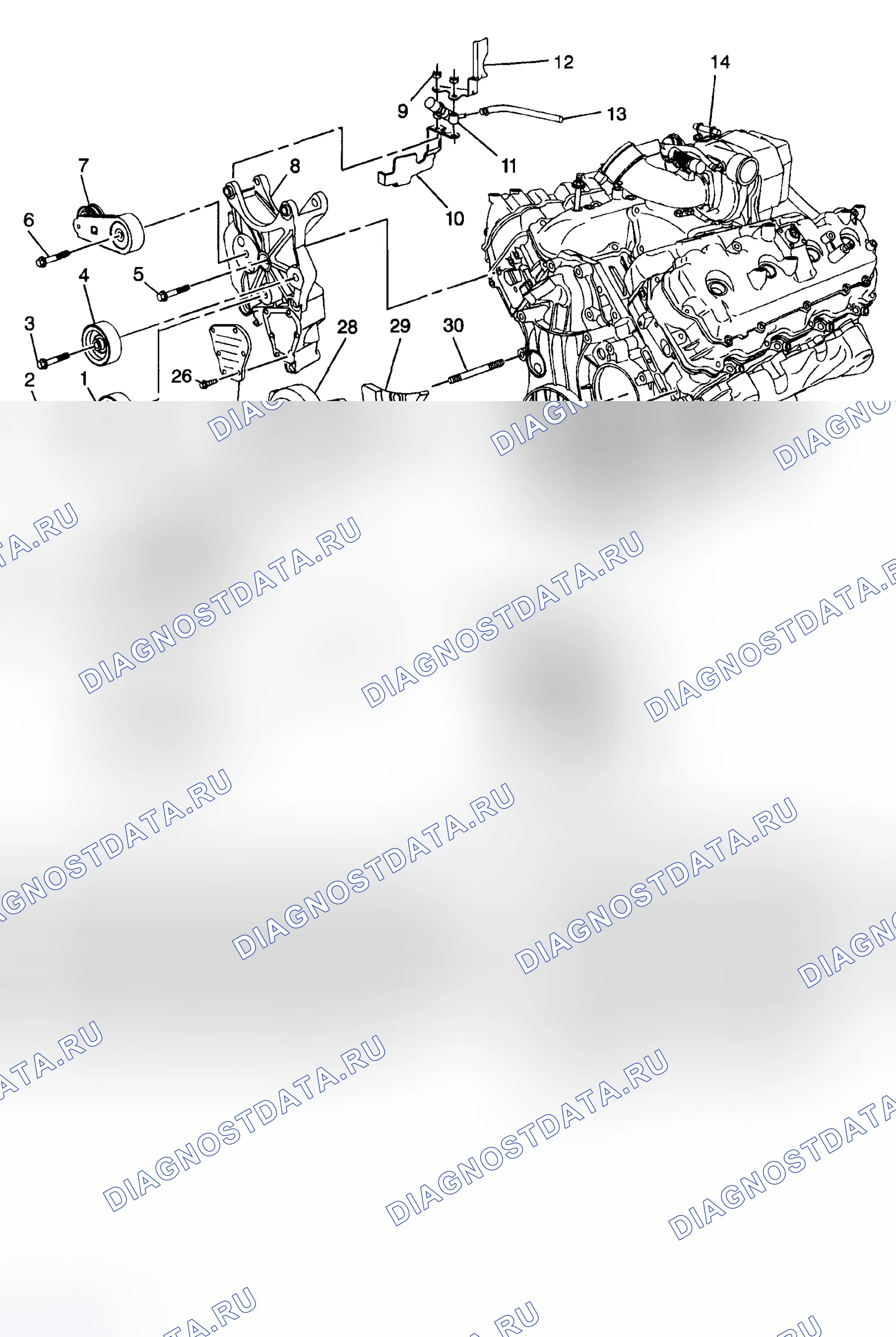 Рис. 812: Виды в разобранном виде. Chevrolet Silverado 2500 
