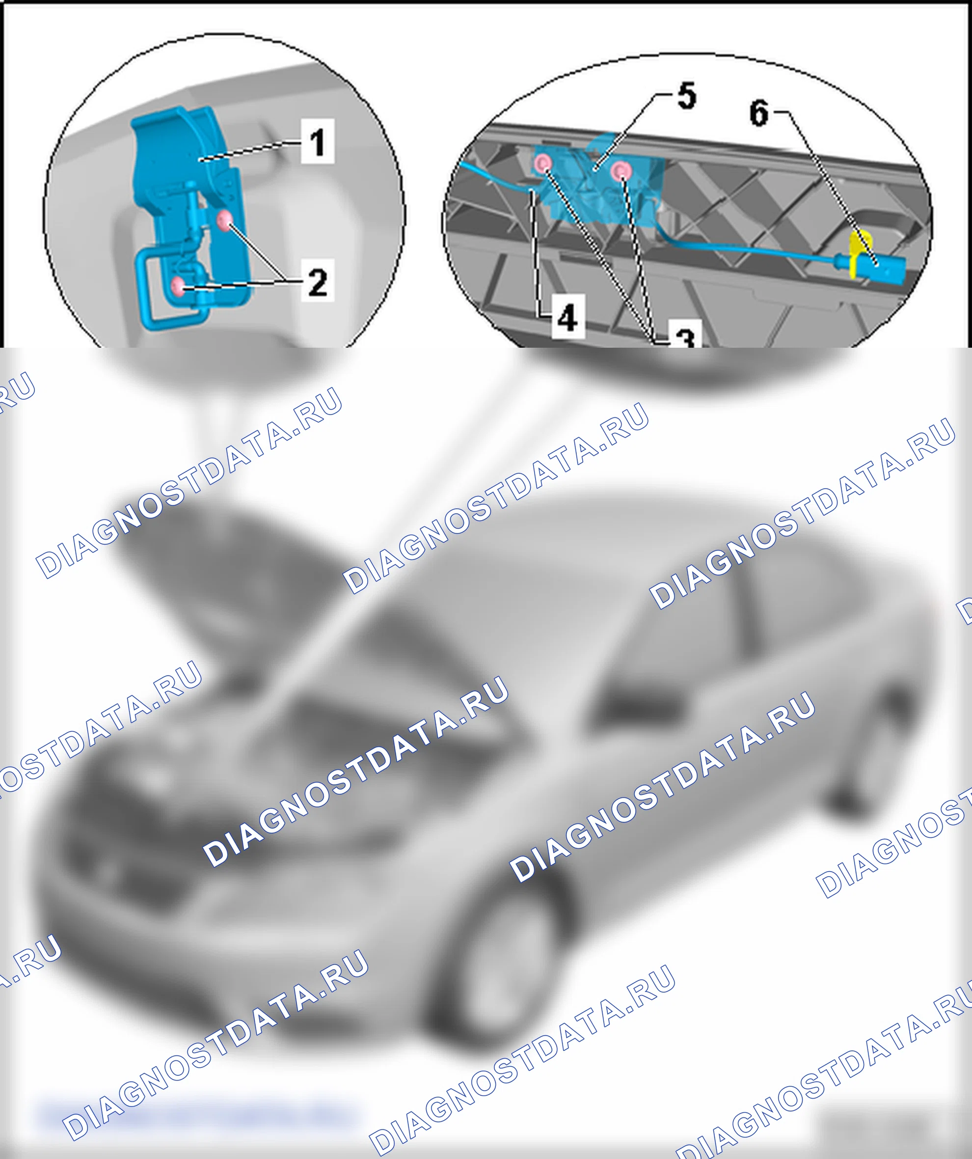 Детали замка капота. SEAT Toledo Iv