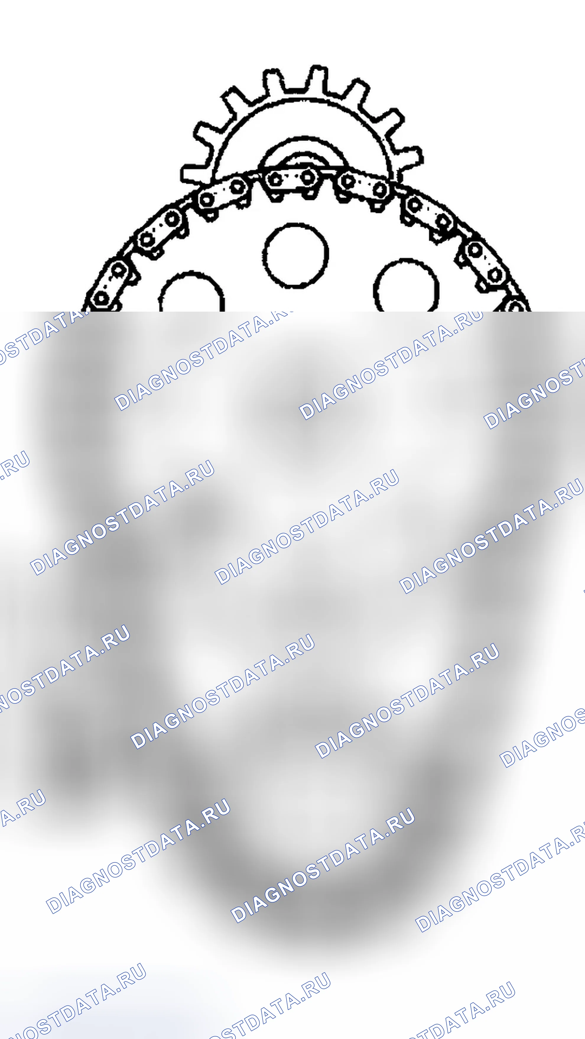 Рис. 141: Очистка и проверка цепи синхронизации и звездочек (L36). Buick LeSabre VIII