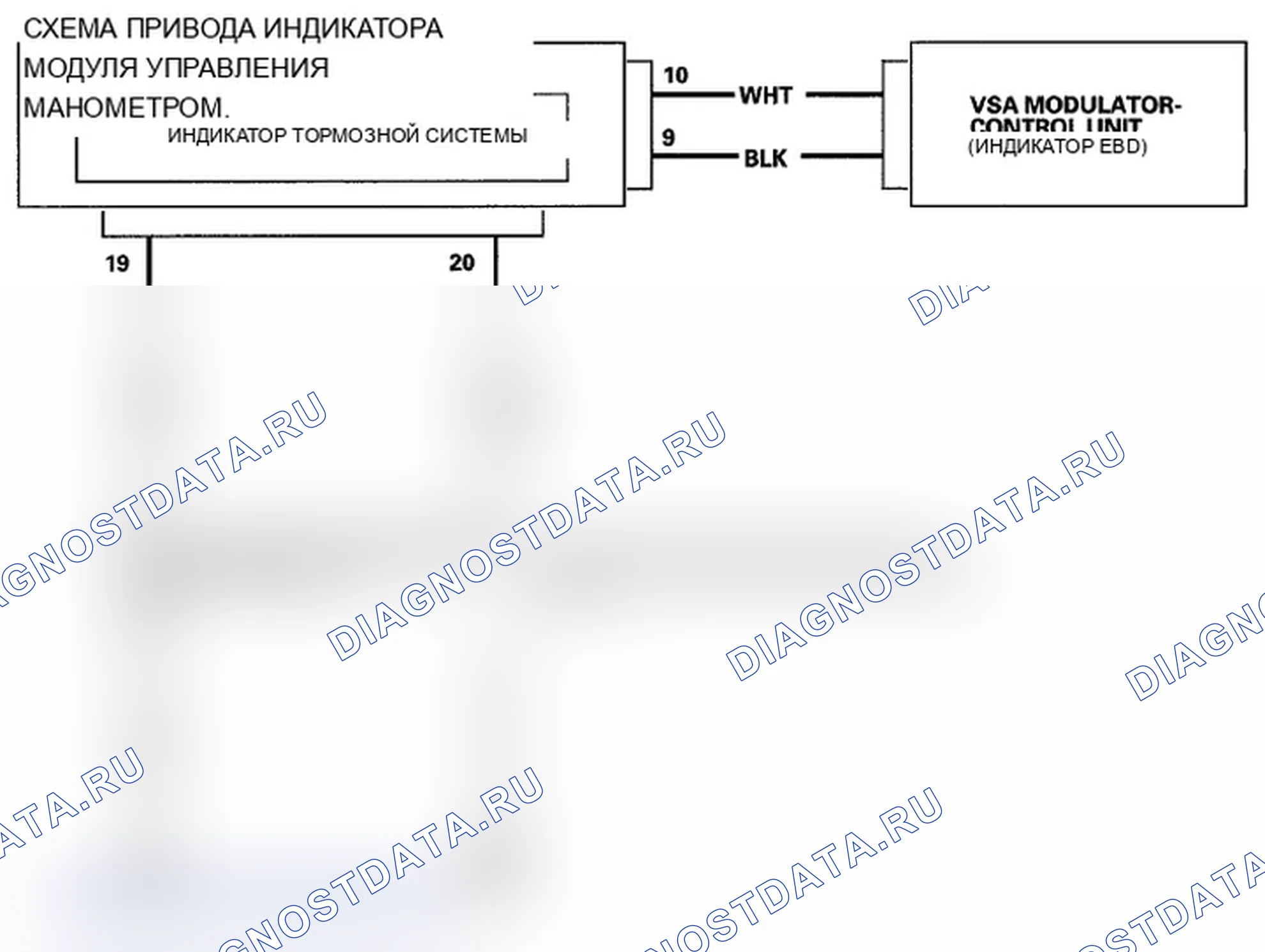 Рис. 16: Схема индикаторной цепи тормозной системы. Acura TL IV