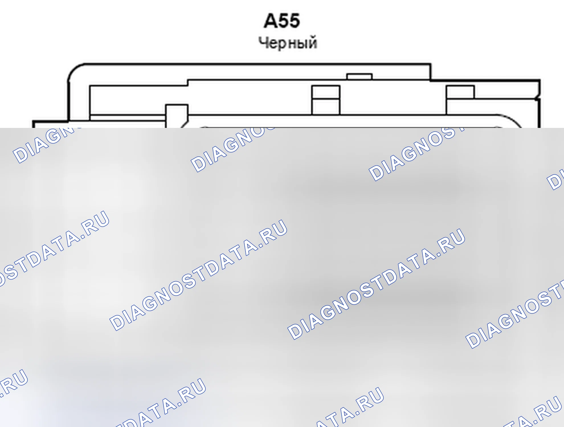 Рис. 1211: Вид с торца разъема модуля управления двигателем (A55). Toyota Camry XV40 рестайлинг