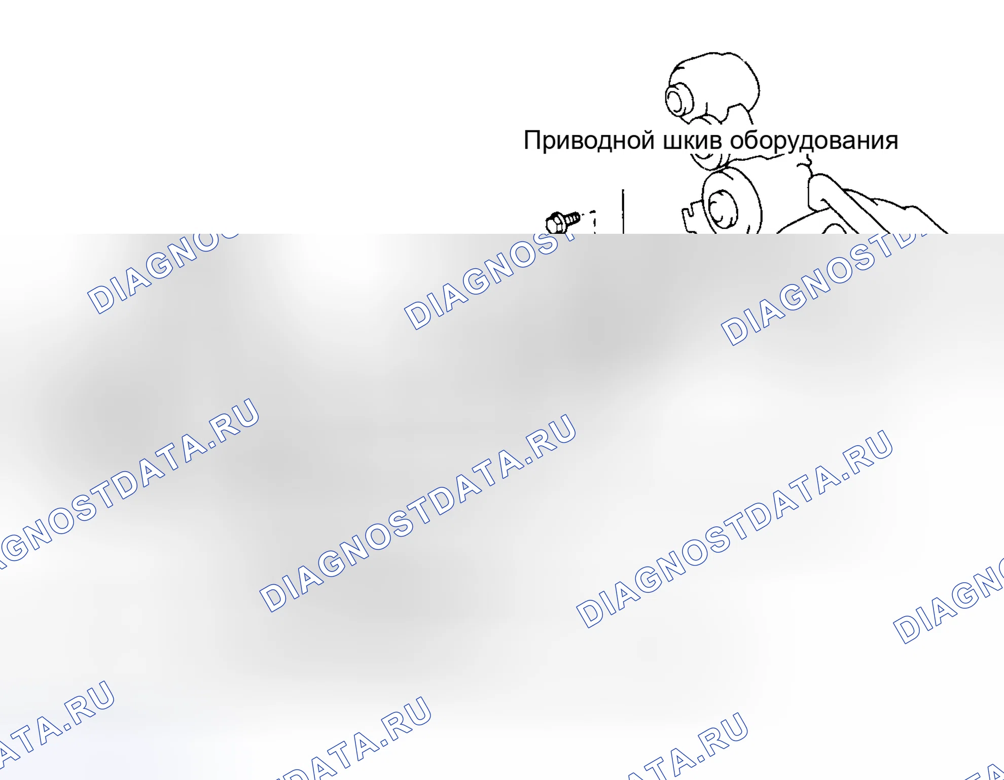 Рис. 4: Трассировка приводного ремня (Previa 2TZ-FZE 1995). Toyota Land Cruiser 70
