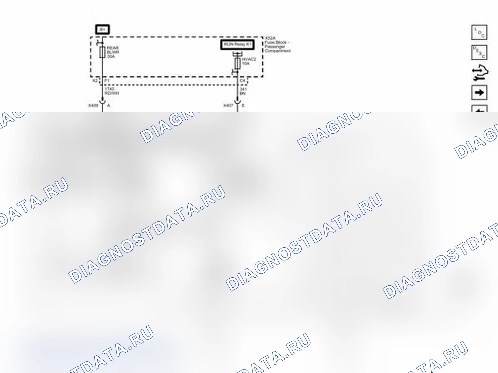 Рис. 9: Схема проводки задней части системы ОВКВ (C36 без C69). Chevrolet Express G1500 