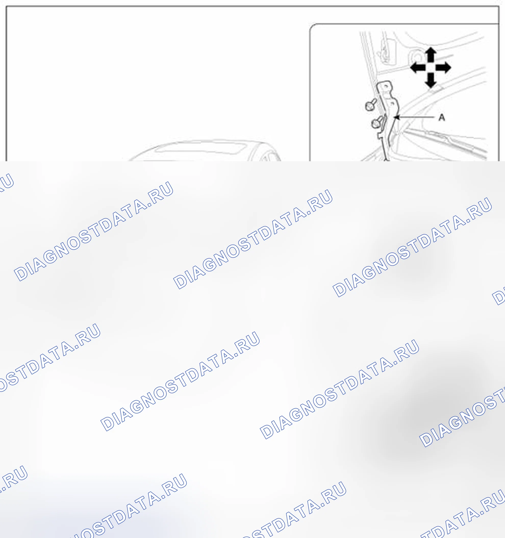 Рис. 28: Регулировка капота. BMW 6 серия F06/F13/F12