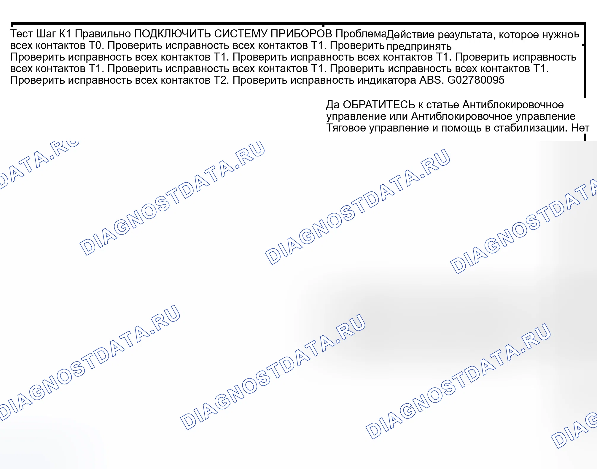 Рис. 35: диагностический тест K: ПРЕДУПРЕЖДАЮЩИЙ ИНДИКАТОР ABS НИКОГДА НЕ ГОРИТ. Lincoln Navigator II