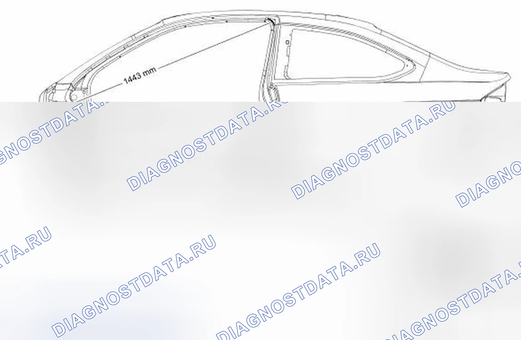 Рис. 4: Размеры крышки со стороны корпуса. Ford Focus II рестайлинг