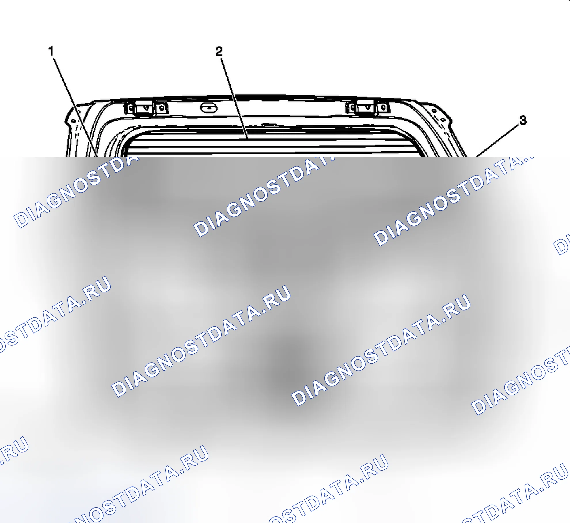 Рис. 41: Компоненты дверь багажника. GMC Terrain I