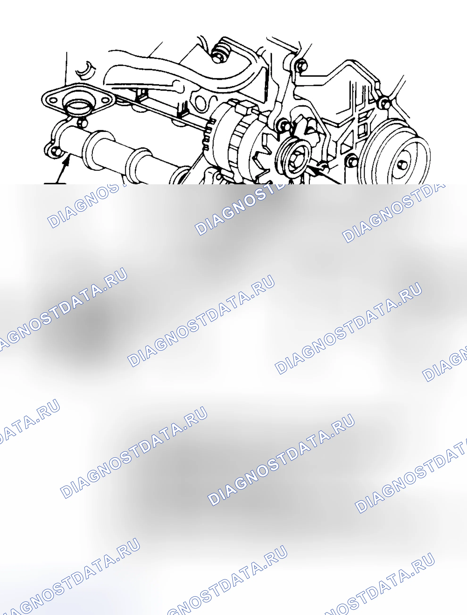 Рис. 8: Экраны генератора переменного тока (3.4L АКПП и МКПП). Chevrolet Cavalier II