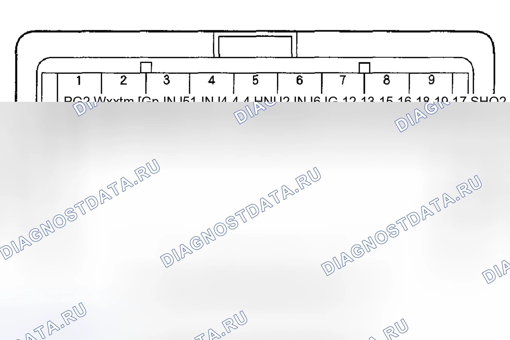 Рис. 22: Входы и выходы ИКМ разъема B (треугольник) (44P). Honda Pilot I рестайлинг