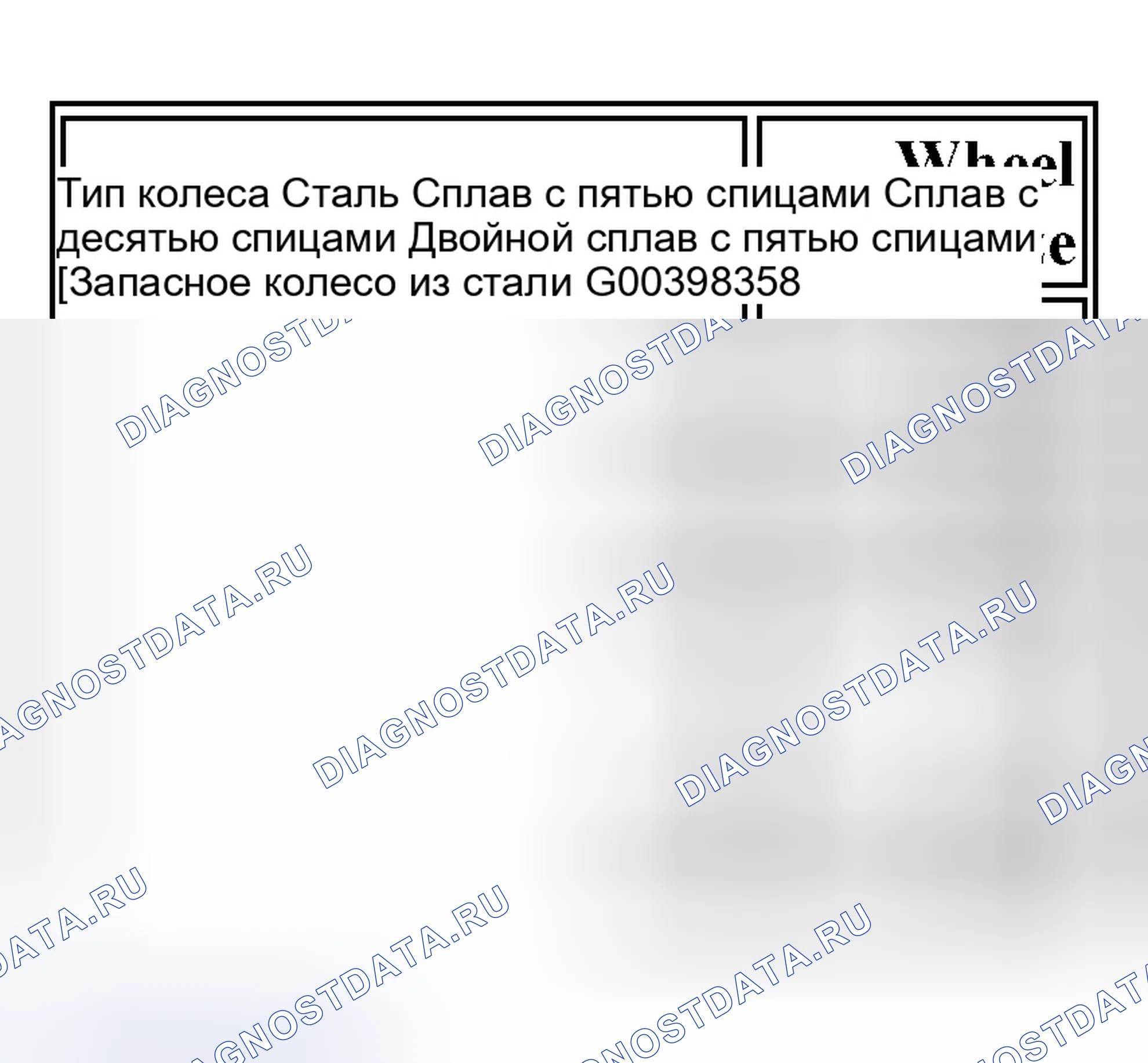 Рис. 5: Спецификация колеса. Jaguar X-type I