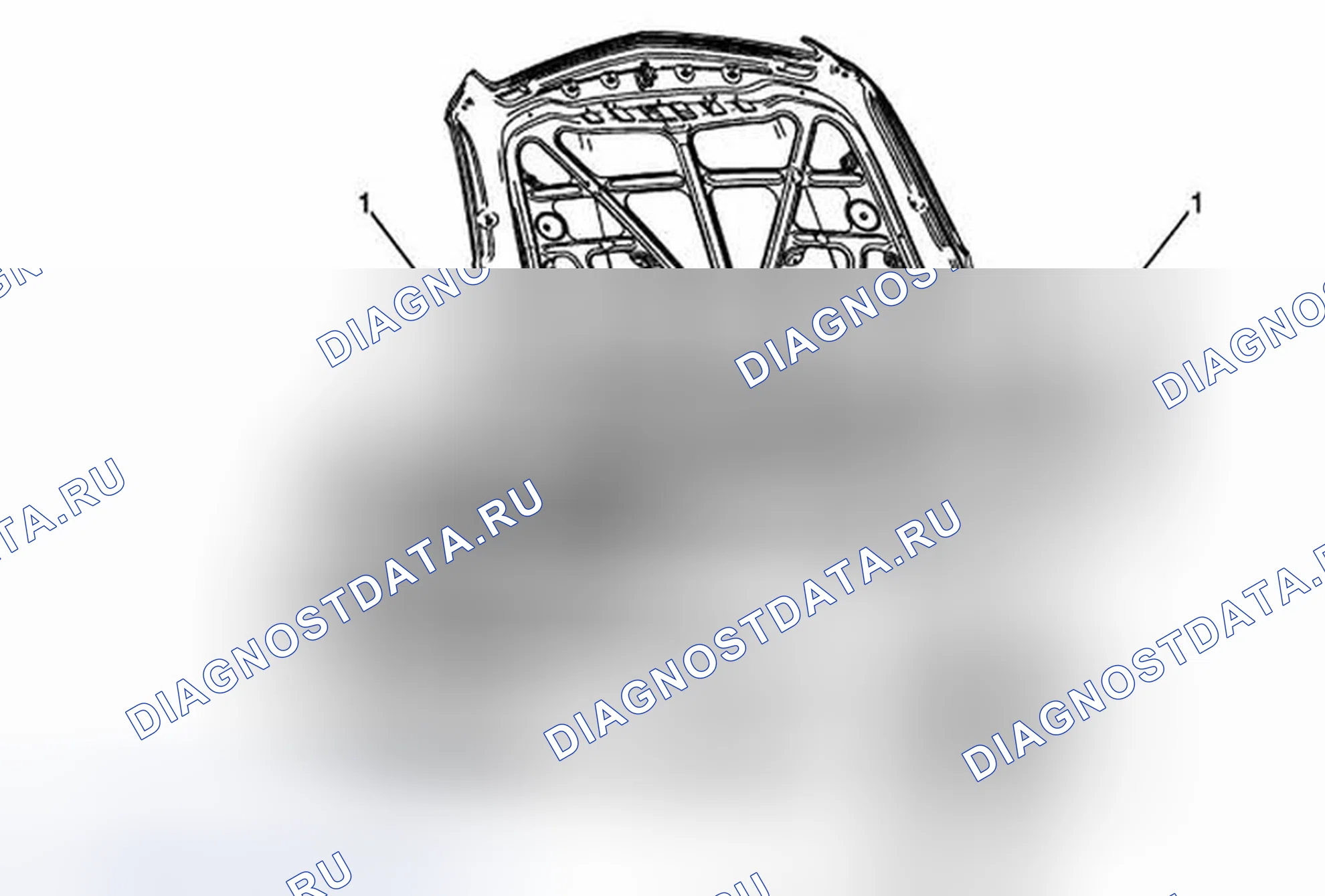 Рис. 40: Замена стойки капота. Cadillac ATS I