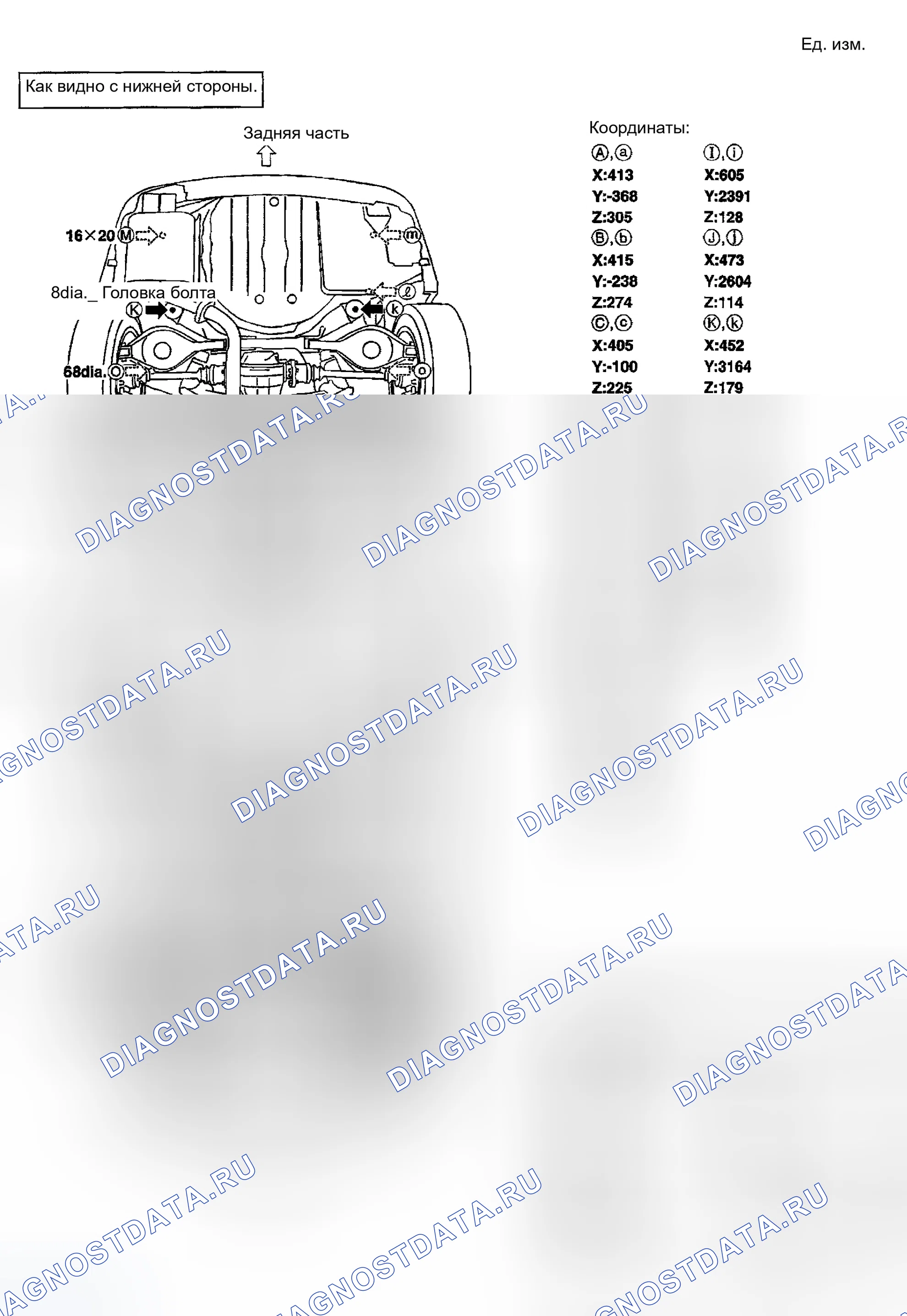 Рис. 59: Точки измерения. Infiniti G35 III