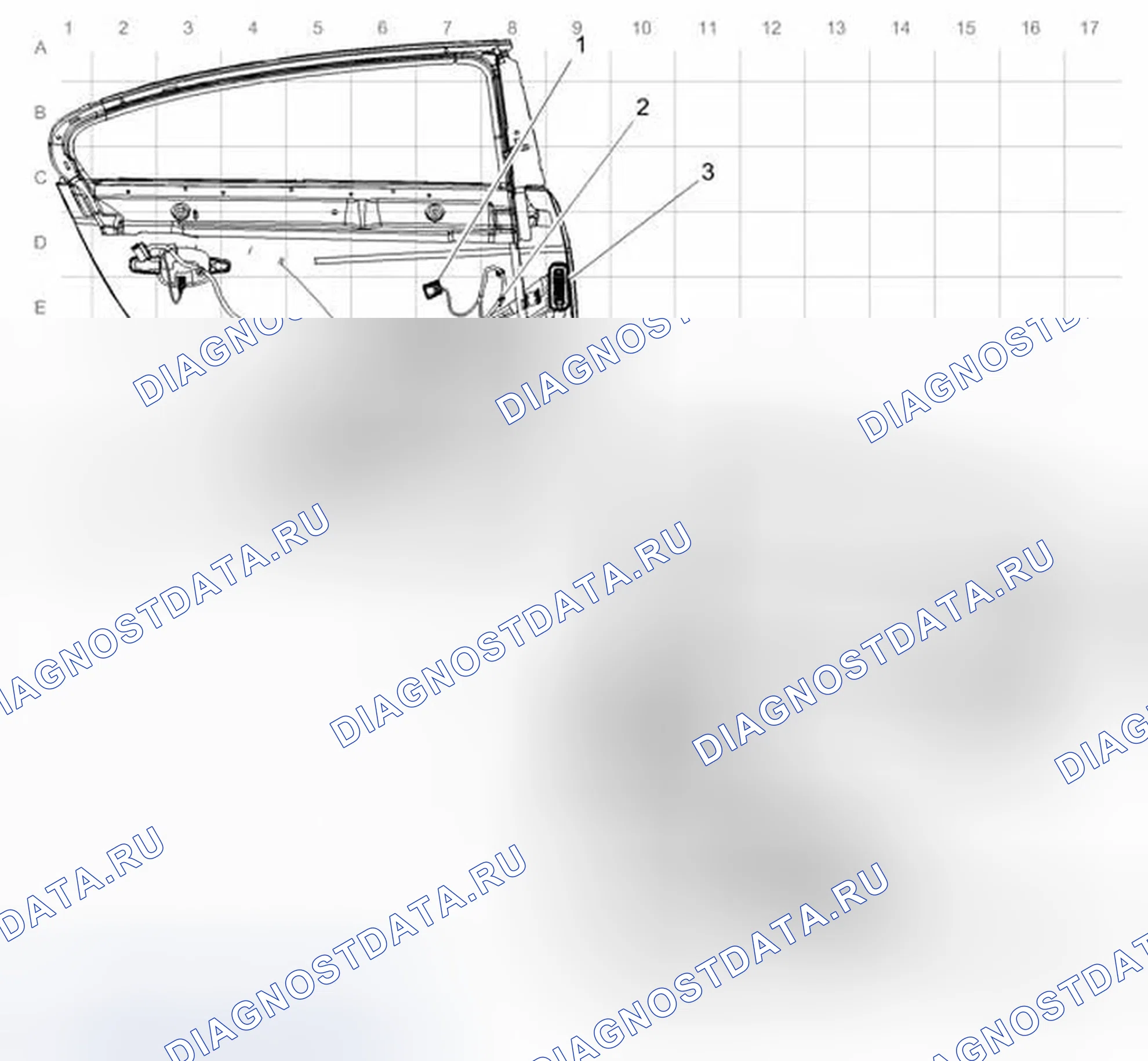 Рис. 15: Прокладка жгутов задних дверей. Buick LaCrosse II рестайлинг