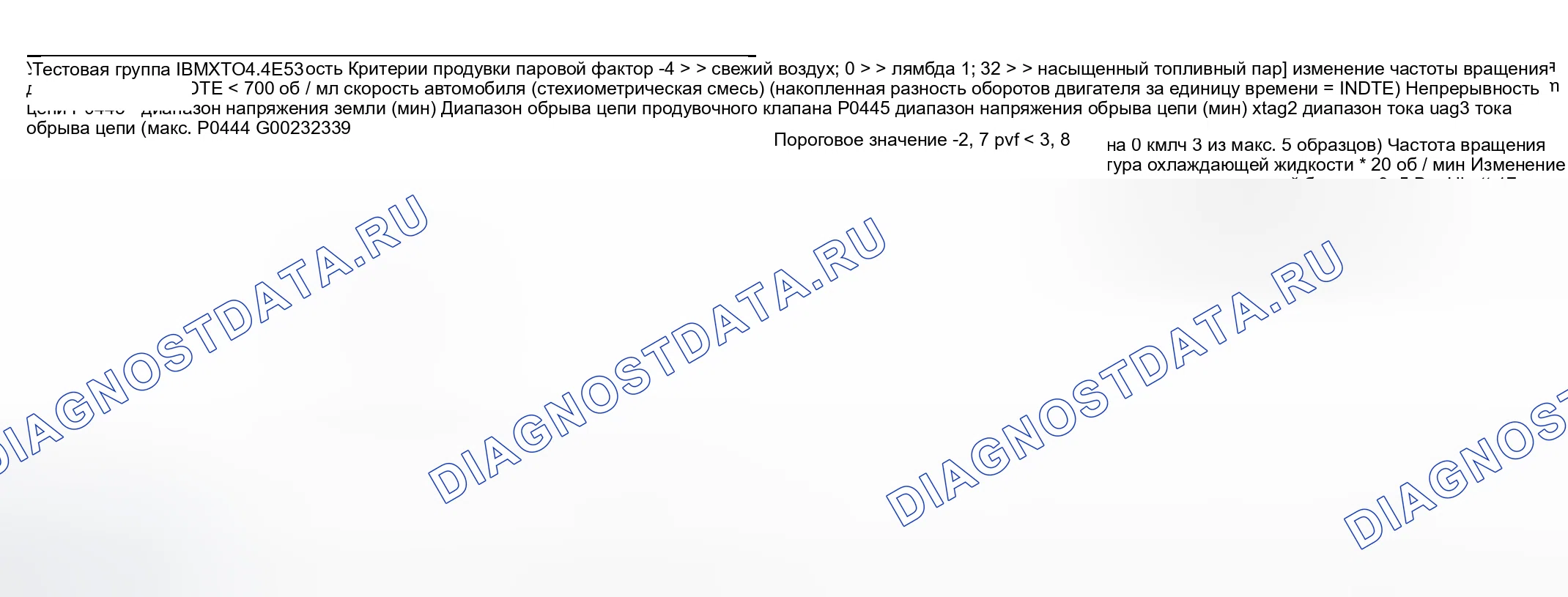 Рис. 94: Диаграмма расшифровка кода ошибки Тип двигателя: M62B44 LEV/Испытательная группа: 1BMXT04.4E53-2 из 8). BMW Z8 E52