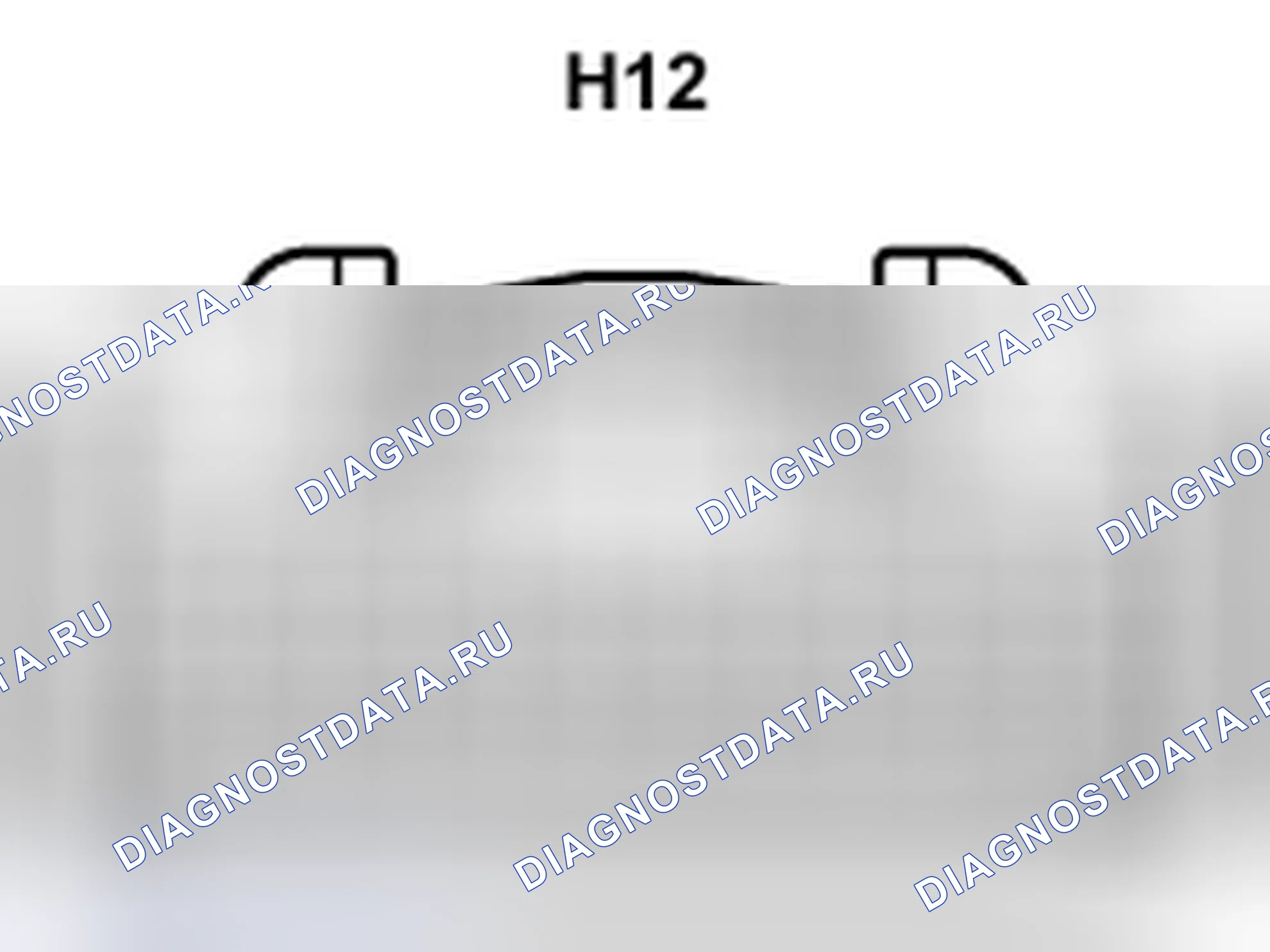 Рис. 660: Вид с торца разъема блока ECU управления уровнем света фар (H12). Toyota Prius II рестайлинг
