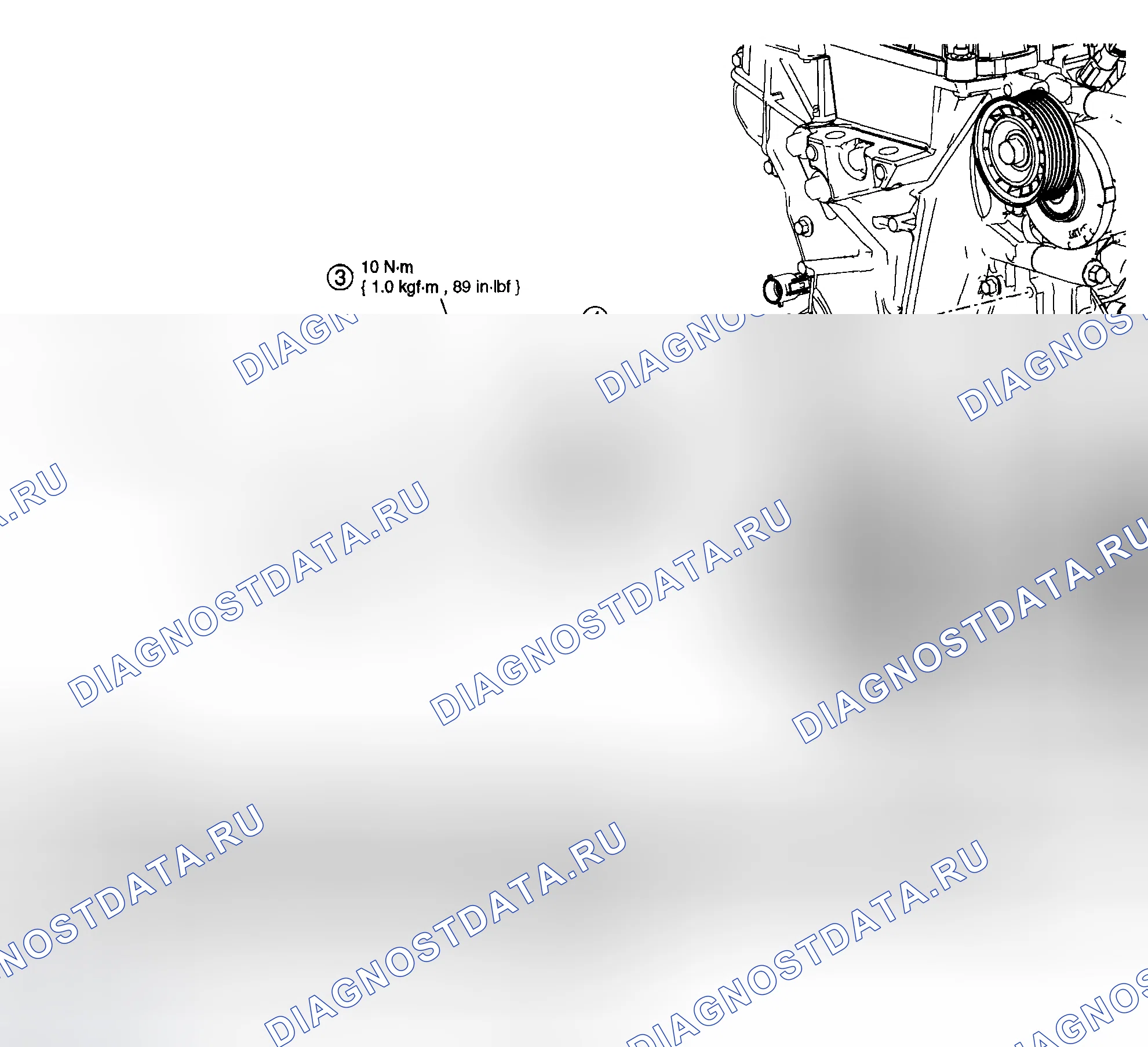 Рис. 3: ВОДЯНОЙ НАСОС - 2.3л. Mazda Tribute I рестайлинг