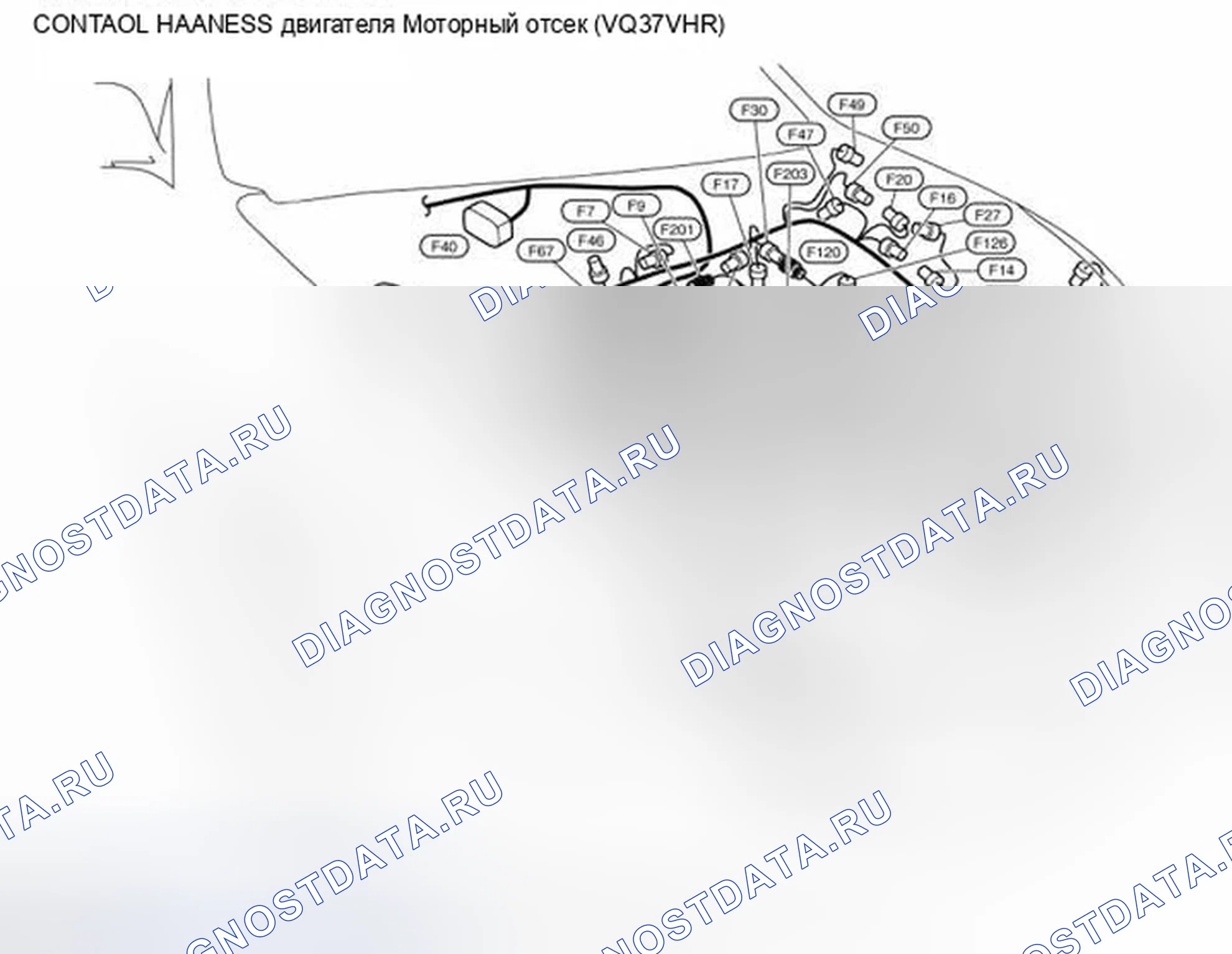 Рис. 141: Моторный отсек. Infiniti M56 IV