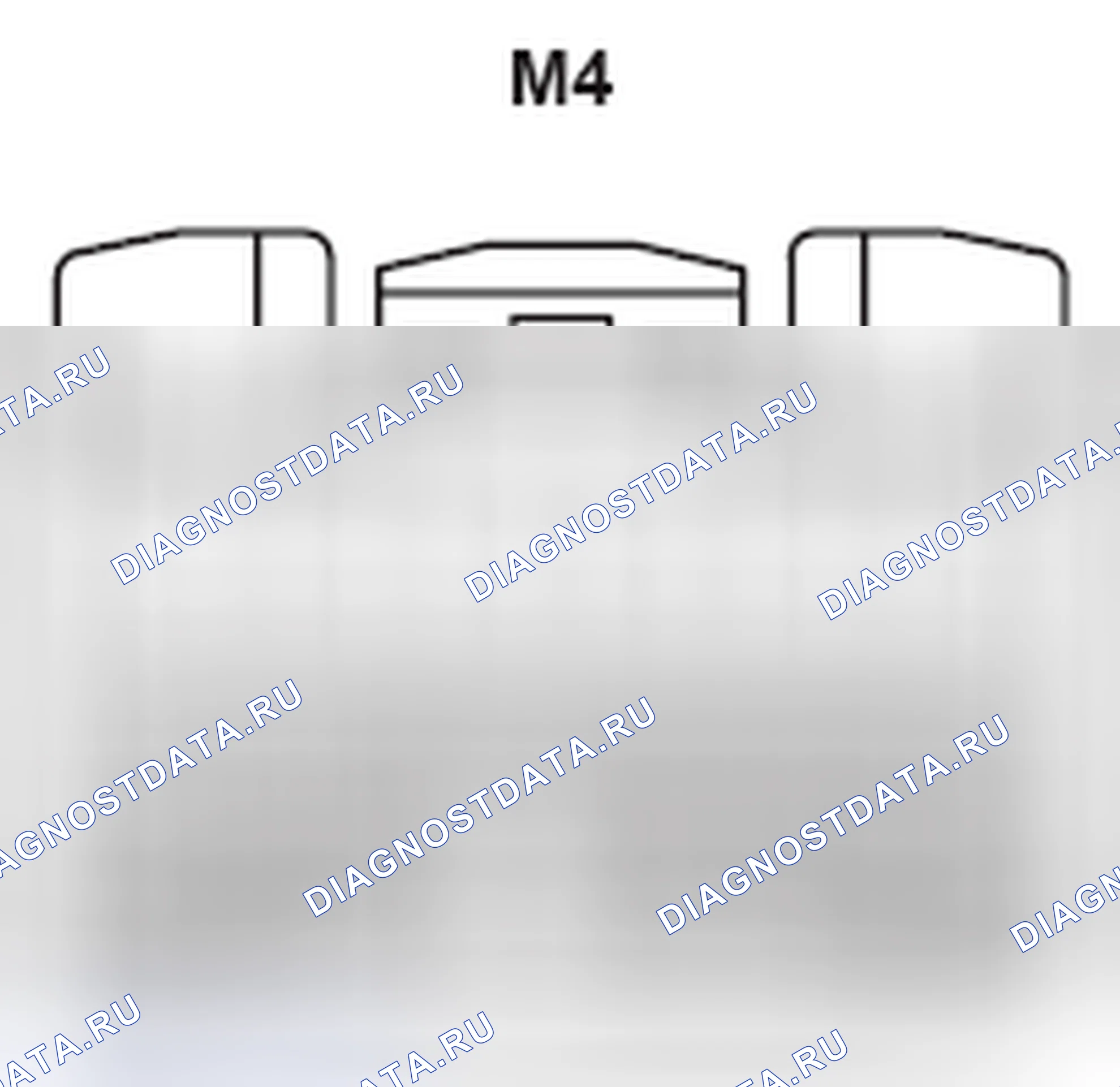 Рис. 443: Вид с торца разъема ECU (спереди справа) дверцы (M4). Lexus GS III
