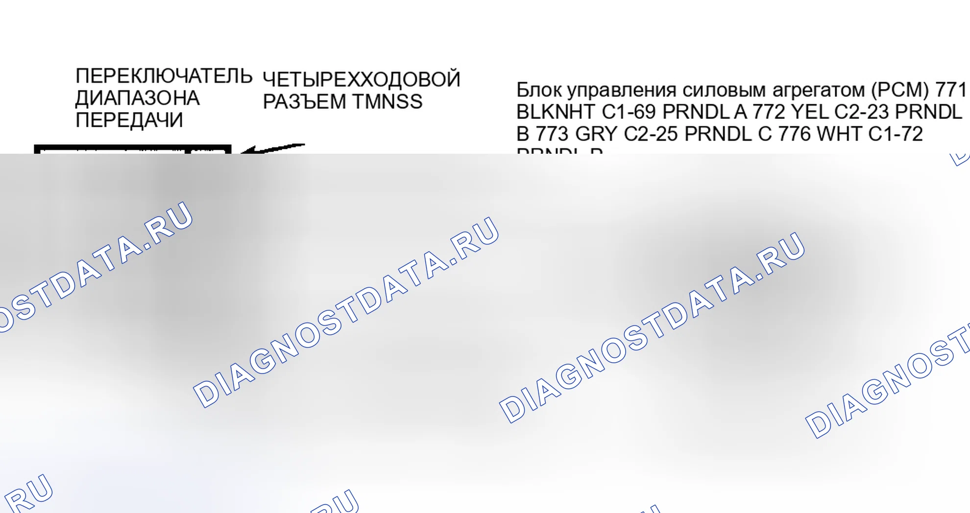 Рис. 18: Схема расшифровка кода ошибки P0705. Oldsmobile Eighty-Eight X