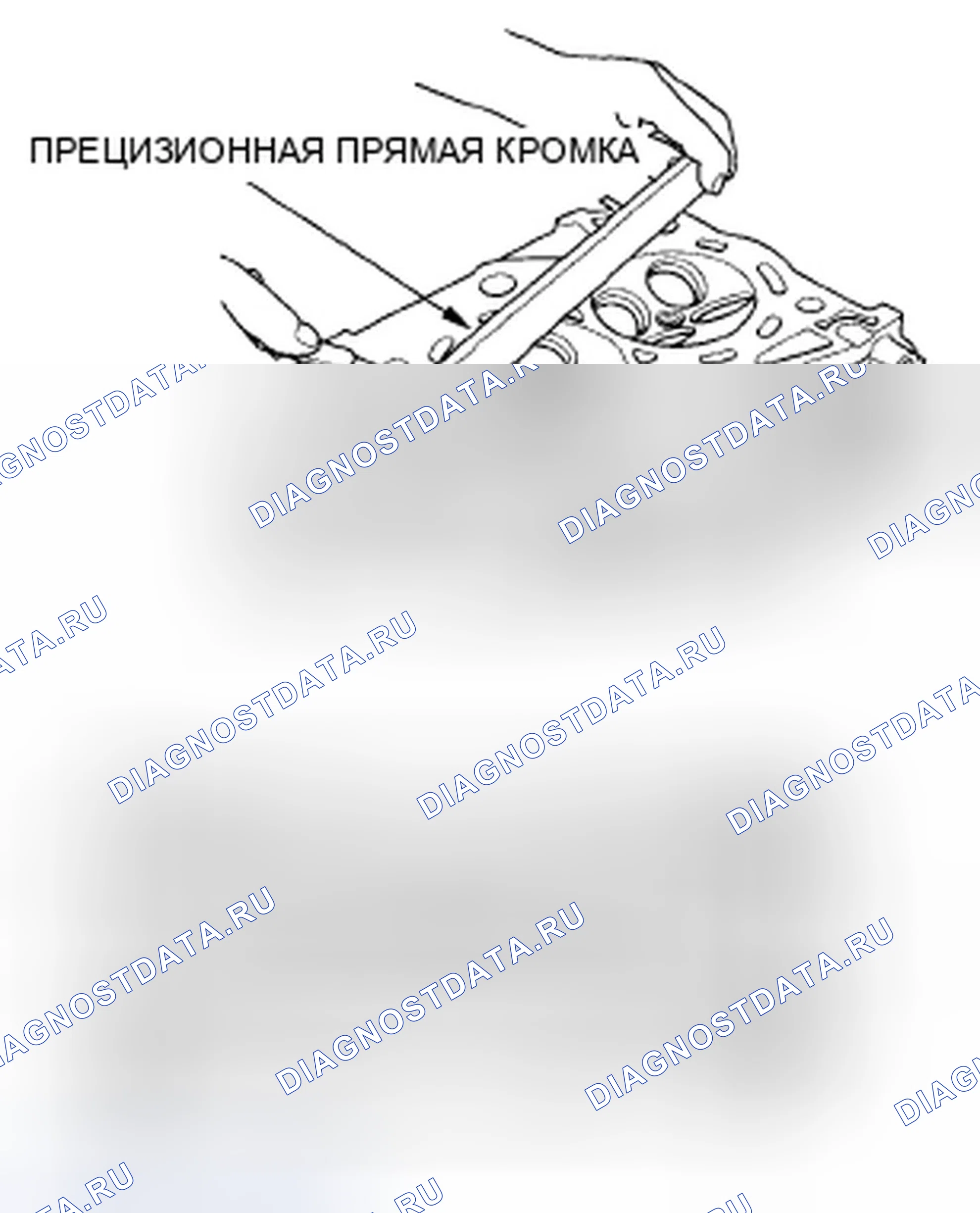 Рис. 242: Проверка головки цилиндров на коробление. Honda Civic VIII