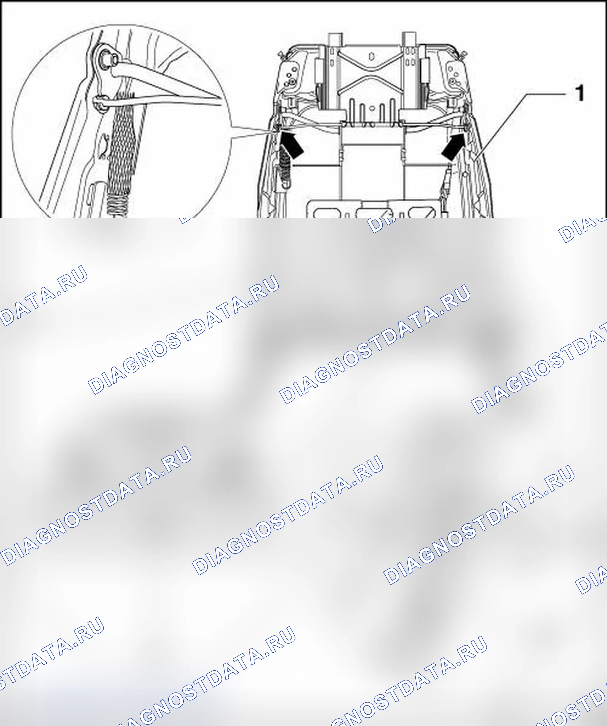 Рис. 63: ПОЯСНИЧНАЯ ОПОРНАЯ РАМА ОТ 05.2003. Volkswagen New Beetle A4 рестайлинг