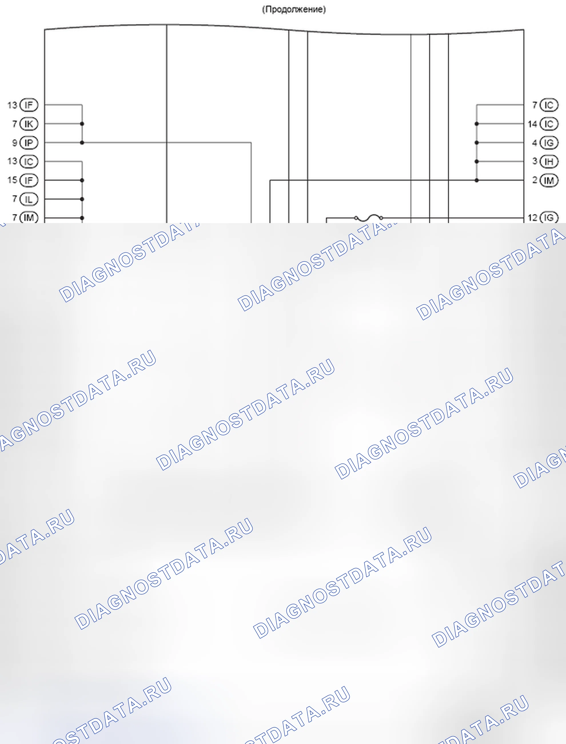 Рис. 1016: Схема внутренней цепи приборной панели J / B (3 из 3). Toyota Camry XV40