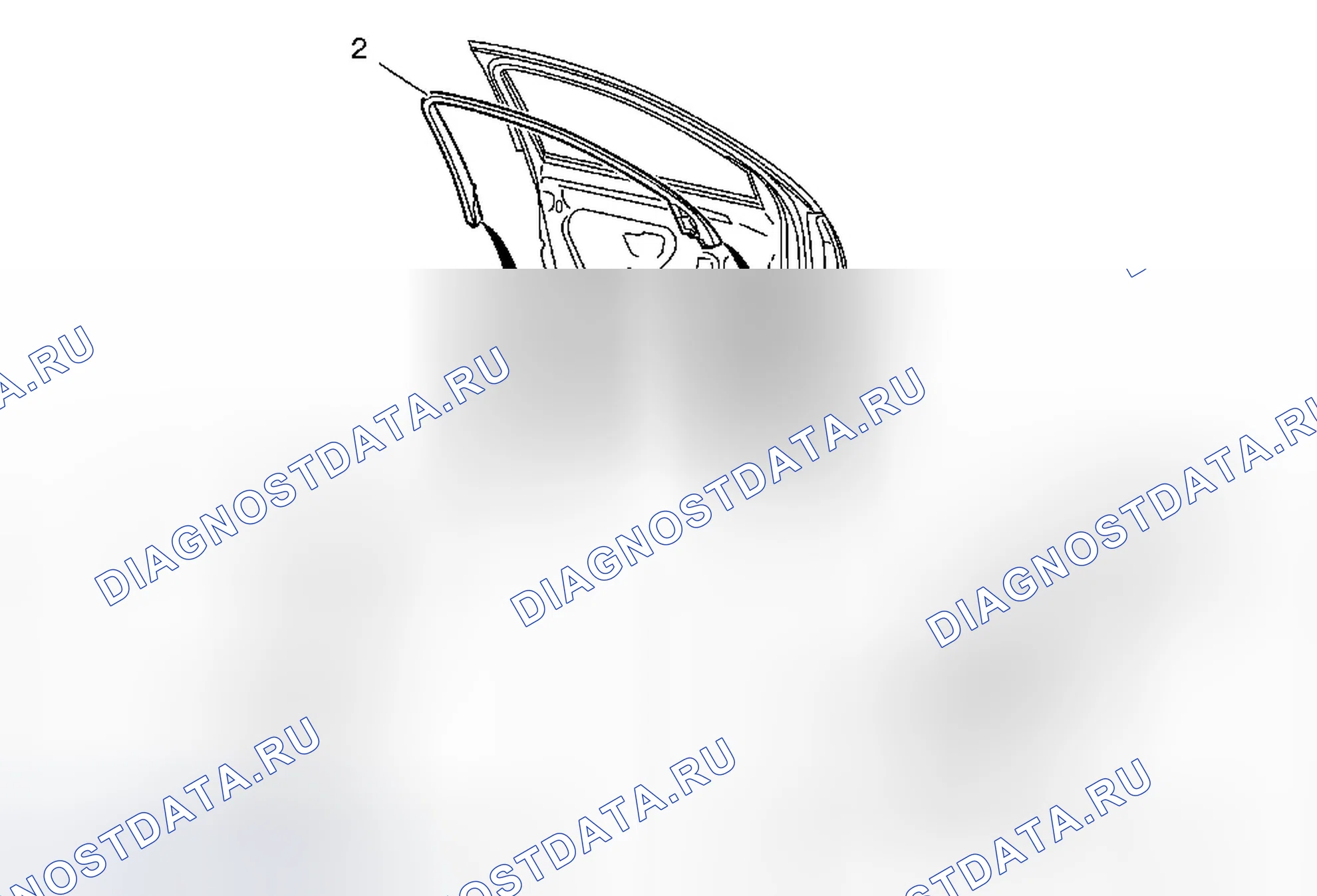 Рис. 57: Замена передней дверной оконной рамы. Buick Regal V