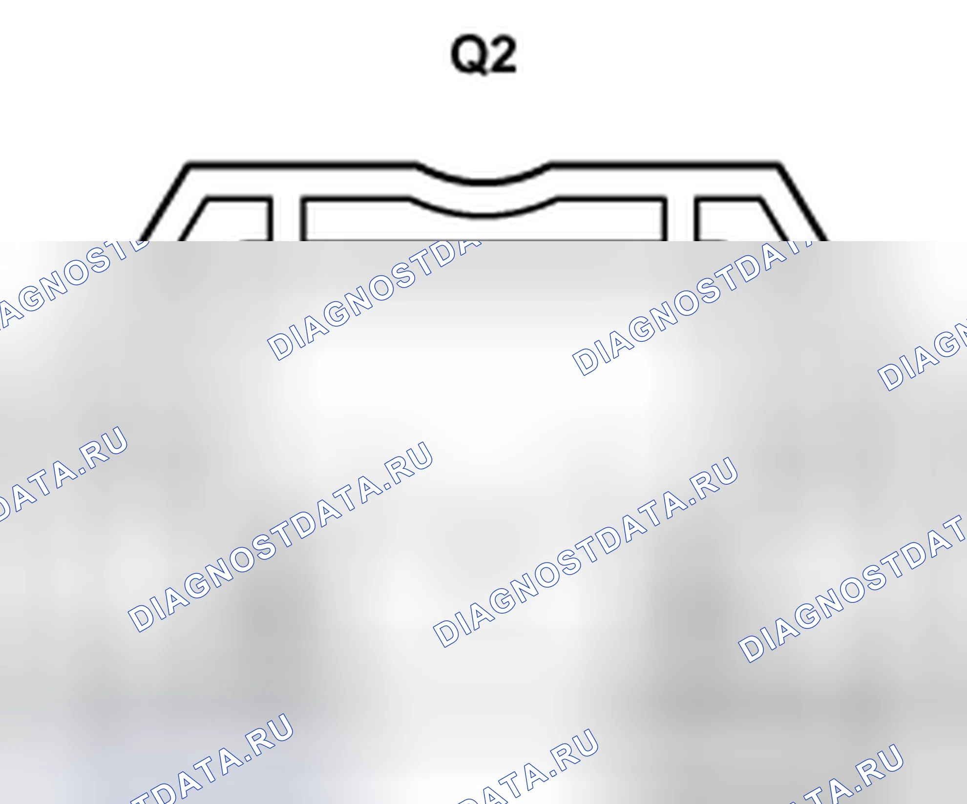 Рис. 577: Вид с торца разъема Sw (Rh) Vanity лампа (Q2). Toyota Camry XV40