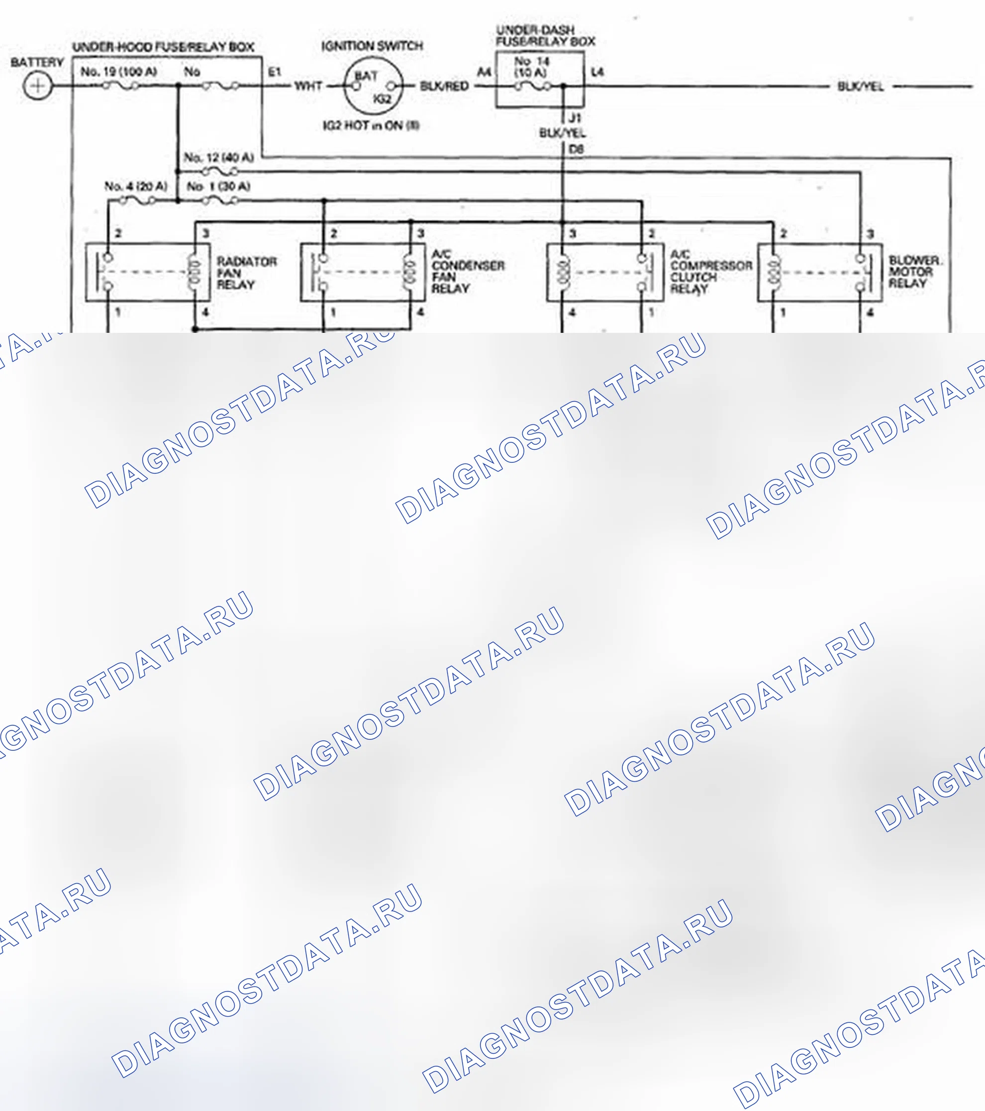Рис. 15: Принципиальная схема. Honda Element YH2 рестайлинг