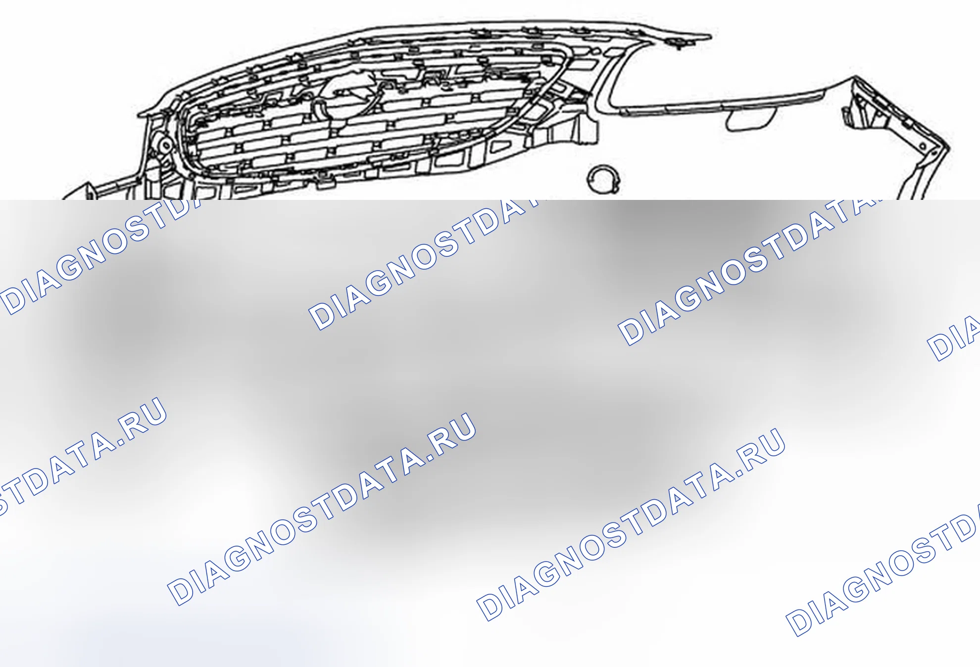 Рис. 12: Замена радиаторной решетки. Buick Regal V
