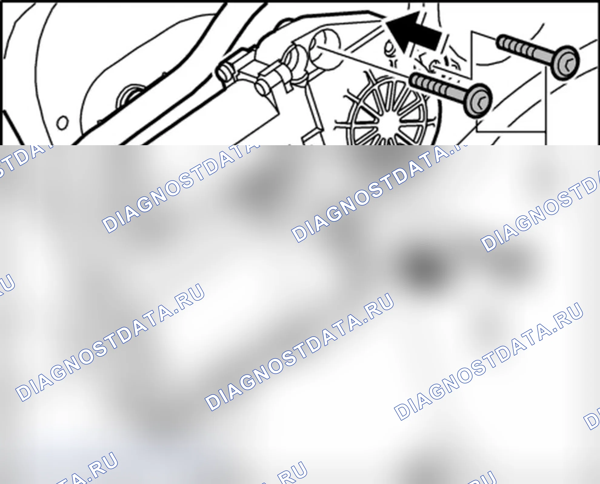 Рис. 81: Установка двигателя стеклоподъемника. Porsche 911 GT3 997