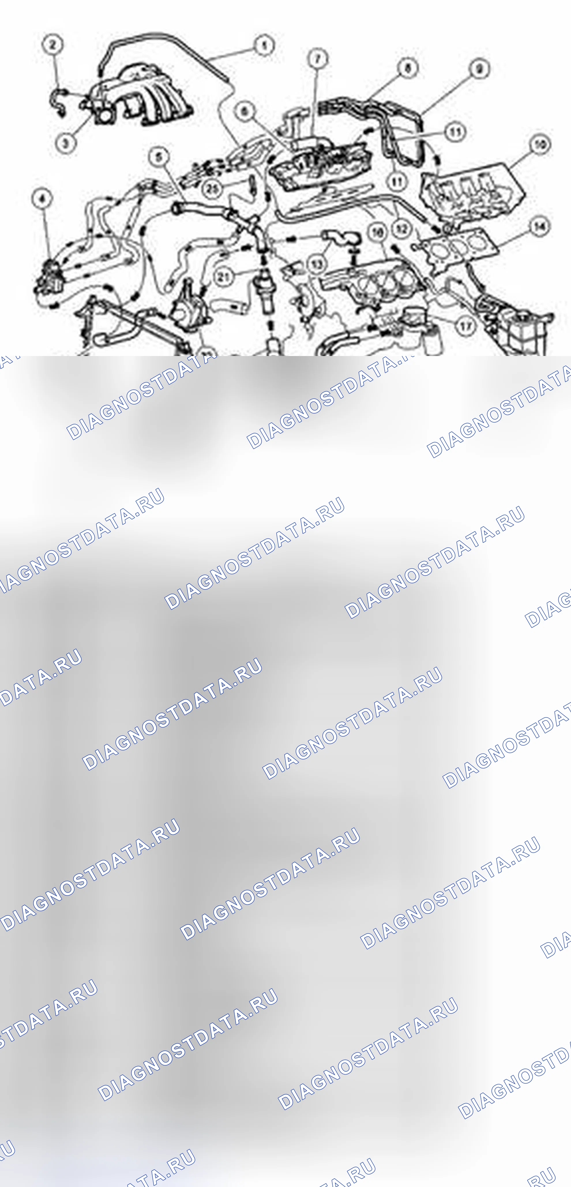 Рис. 1: Поток хладагента 3.0L. Hyundai ix25 II