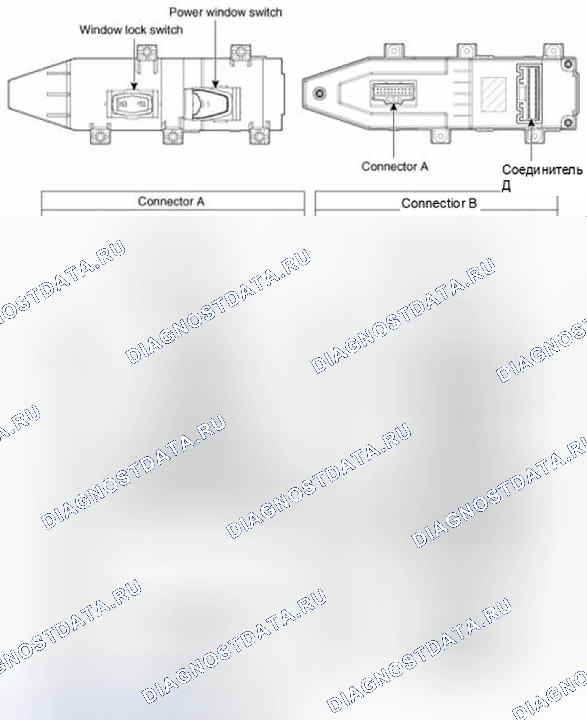 Рис. 28: Переключатель окна питания ассистент. Hyundai Santa Fe III