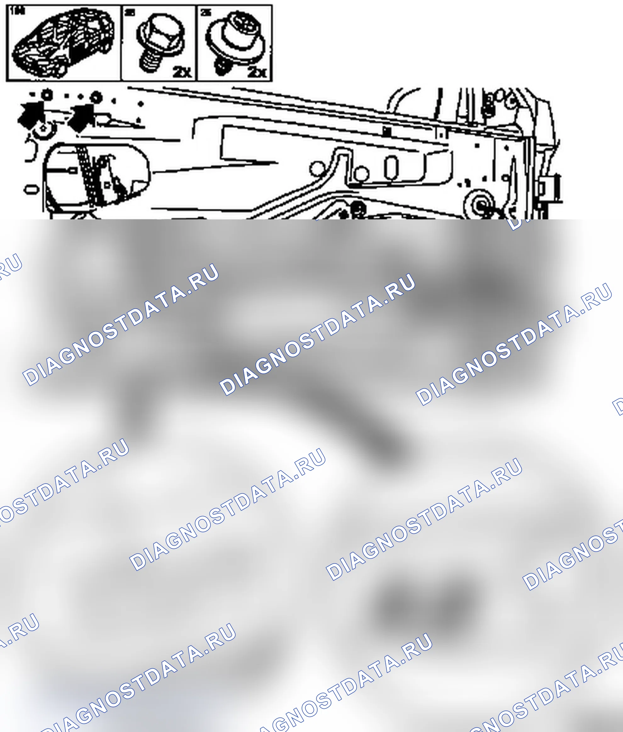 Демонтаж и установка задней направляющей подъемного окна (модель F07). Opel Astra G