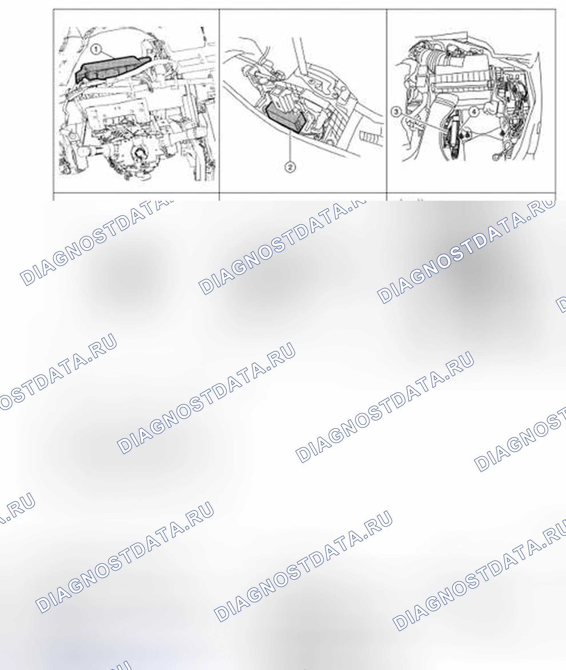 Рис. 69: Расположение компонентов. Honda Passport I