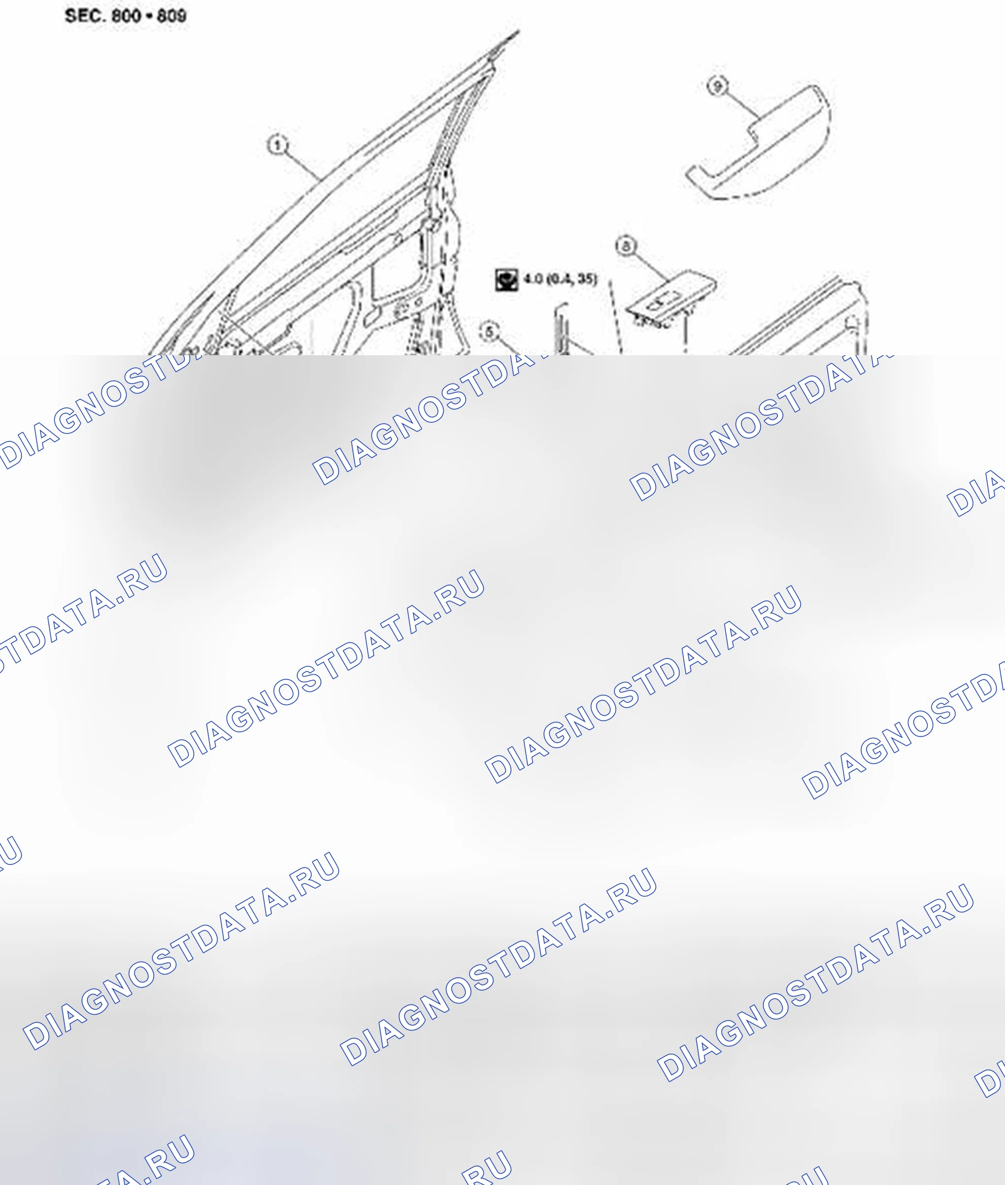 Рис. 17: ПЕРЕДНЯЯ ДВЕРЬ. Suzuki Equator I
