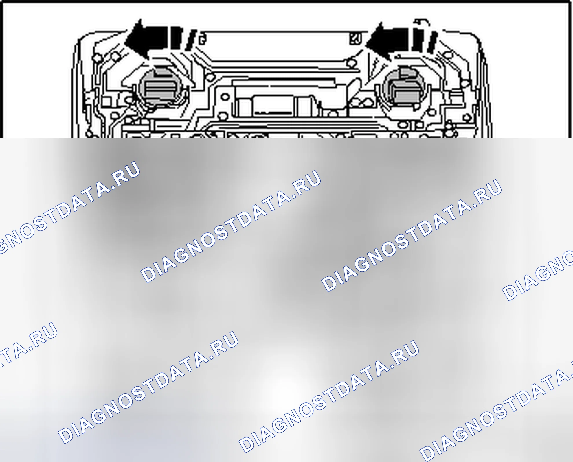 Рис. 80: ПЕРЕДНЯЯ КАРТА / ИНДИКАТОРНЫЕ ЛАМПЫ -W13- И -W19. Volkswagen Passat B6