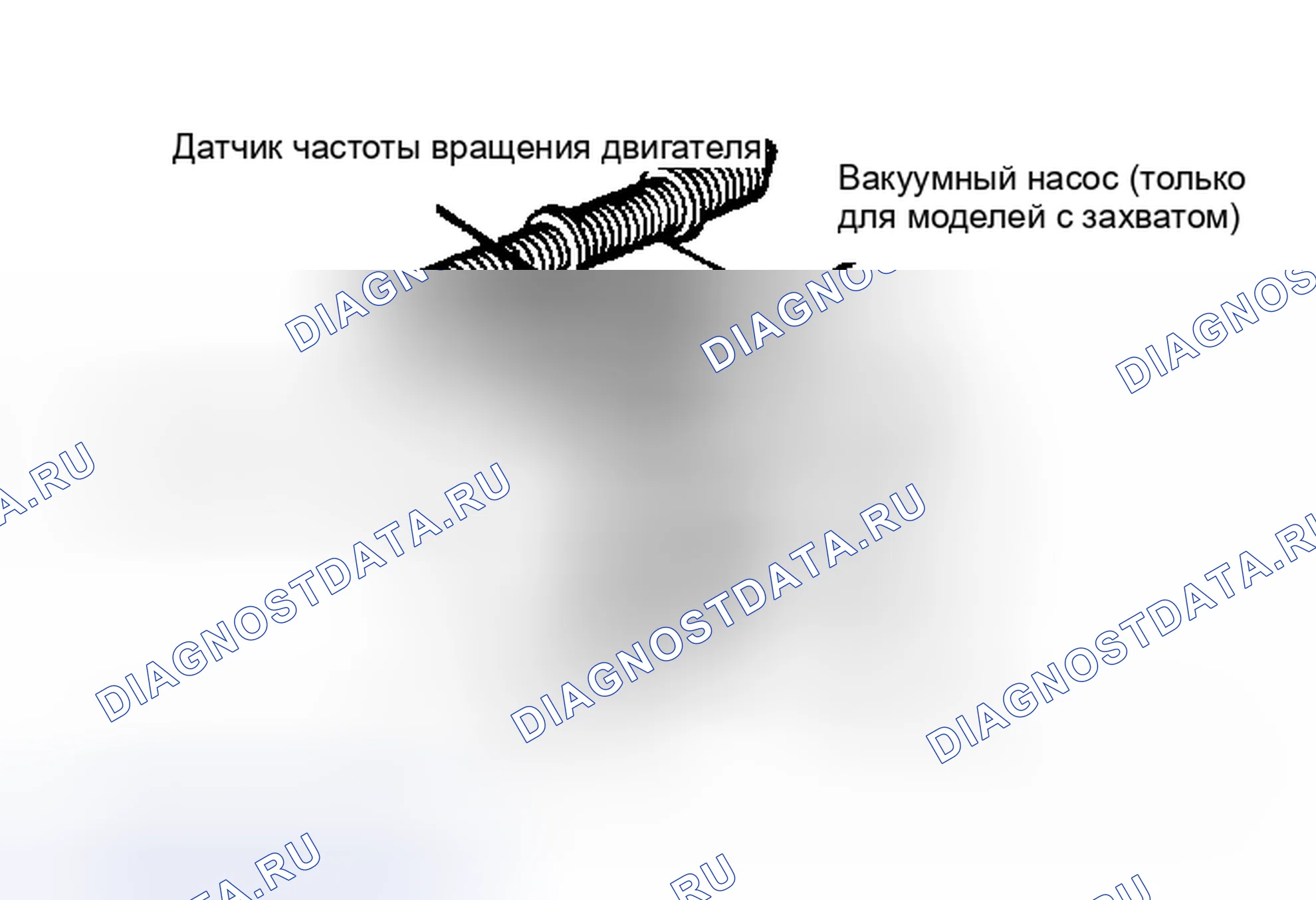 Рис. 18: Расположение датчика частоты вращения двигателя (только для моделей с захватом). Chevrolet Suburban C10 