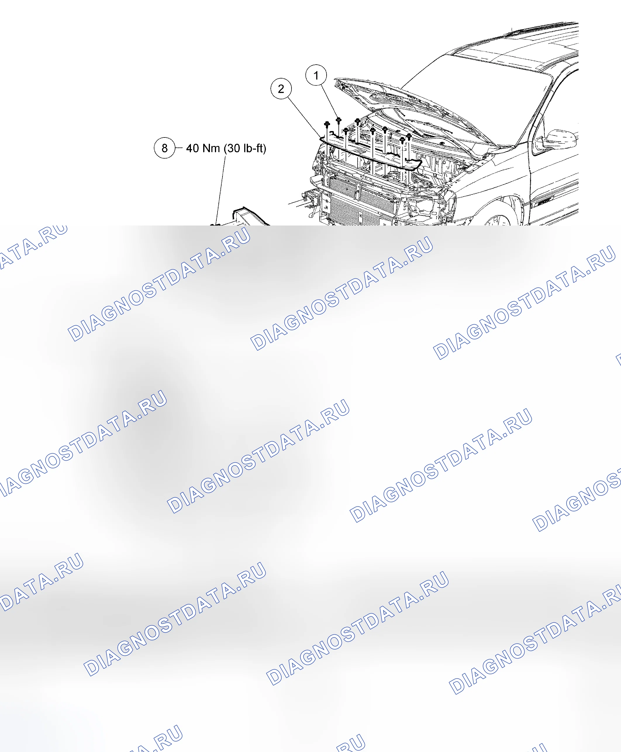 Рис. 8: Бампер - разнесенный вид, вид спереди. Hyundai Mistra I рестайлинг