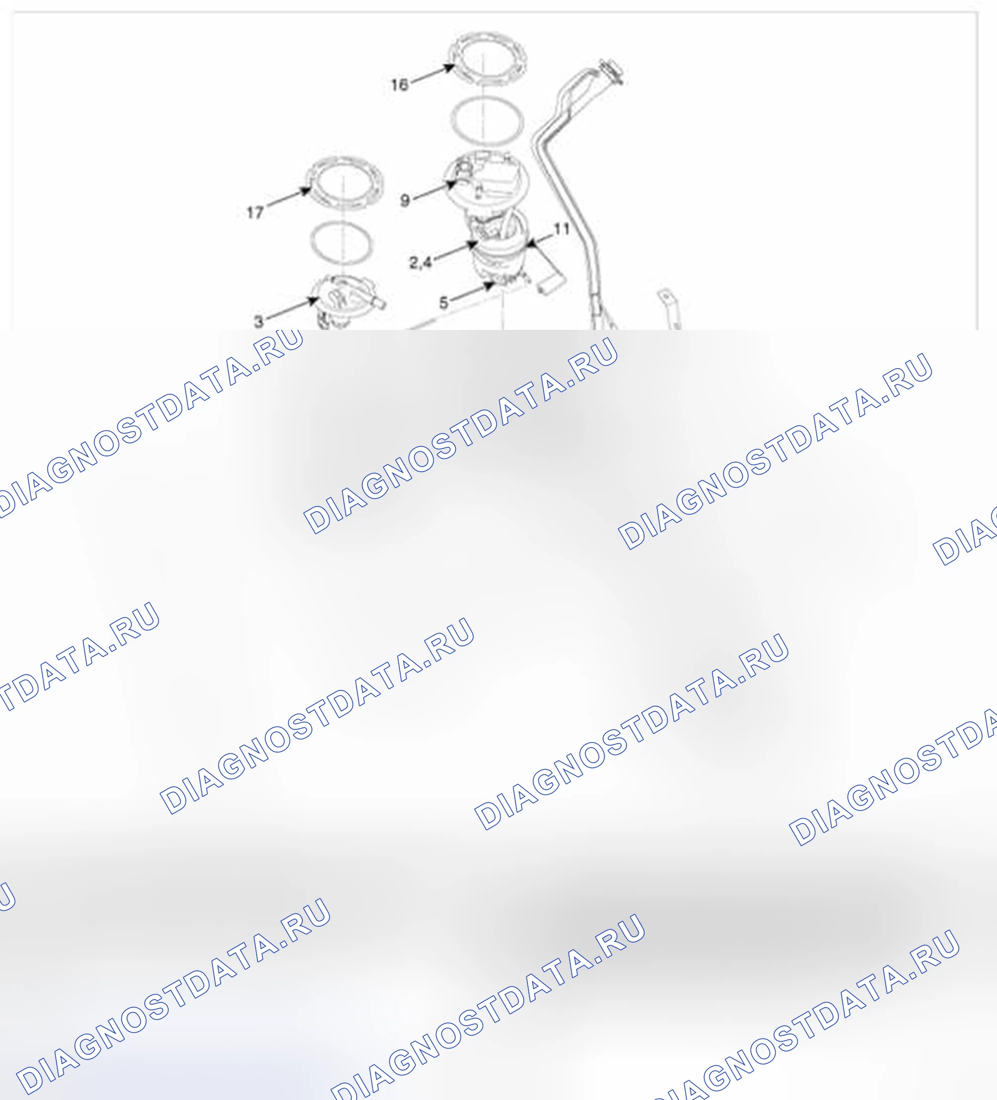 Рис. 33: Расположение компонентов. Hyundai Santa Fe II рестайлинг