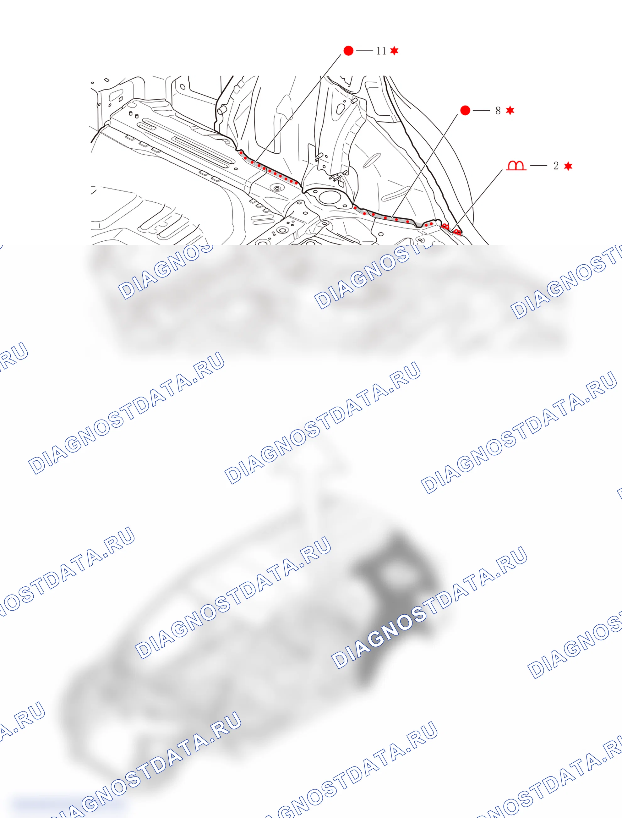 Узел внутренней плиты колонны C — Haval H6. Haval H6 III