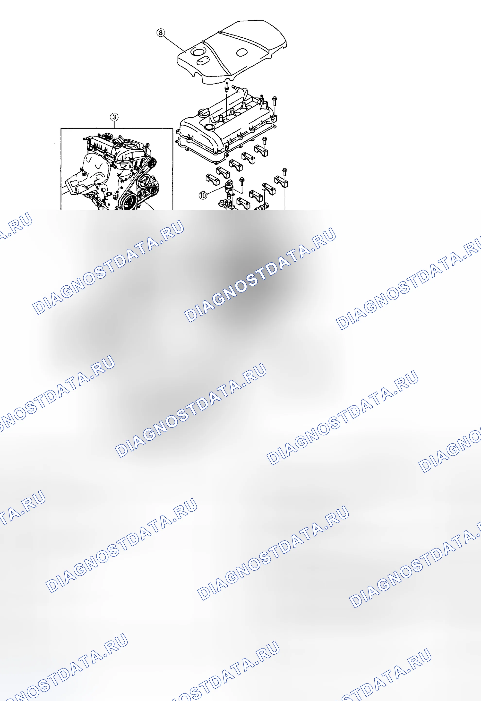Рис. 1: ИНДЕКС МЕСТОПОЛОЖЕНИЯ ДВИГАТЕЛЯ [L3]. Mazda 5 I