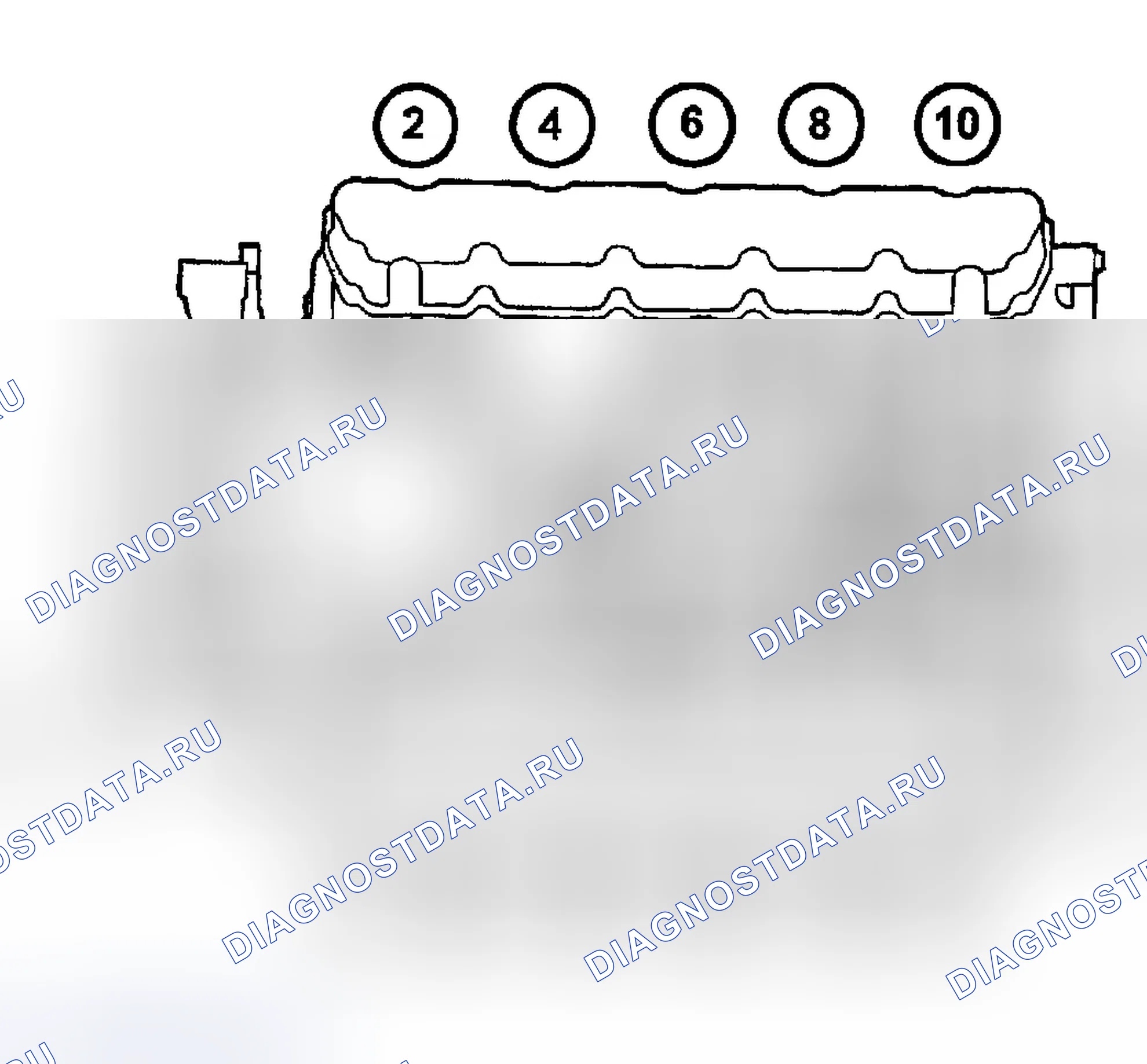 Рис. 11: 8.3L - порядок работы цилиндров. Dodge Pickup R1500 