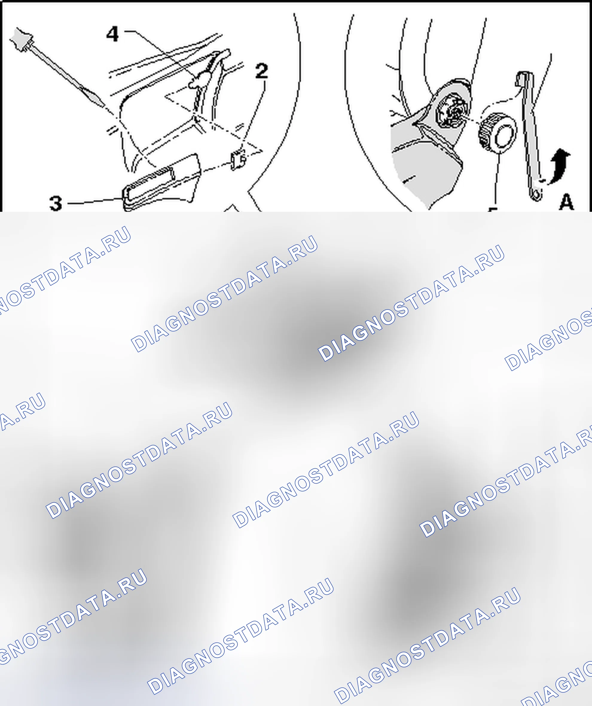 Рис. 98: ОТДЕЛКА СИДЕНИЙ ЛЕВОГО КОВША. Volkswagen Golf Mk7