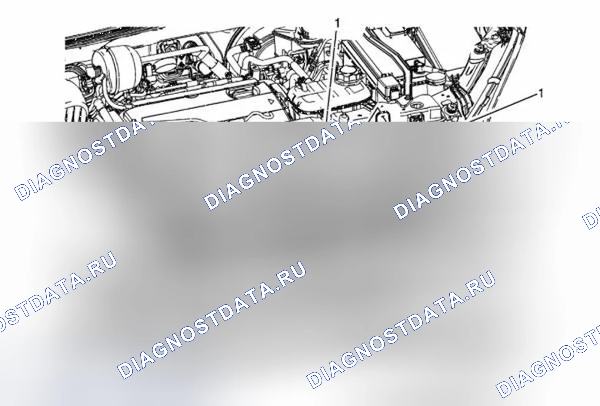 Рис. 17: Замена верхней перегородки и дефлектора радиатора (2H0). Buick Encore I