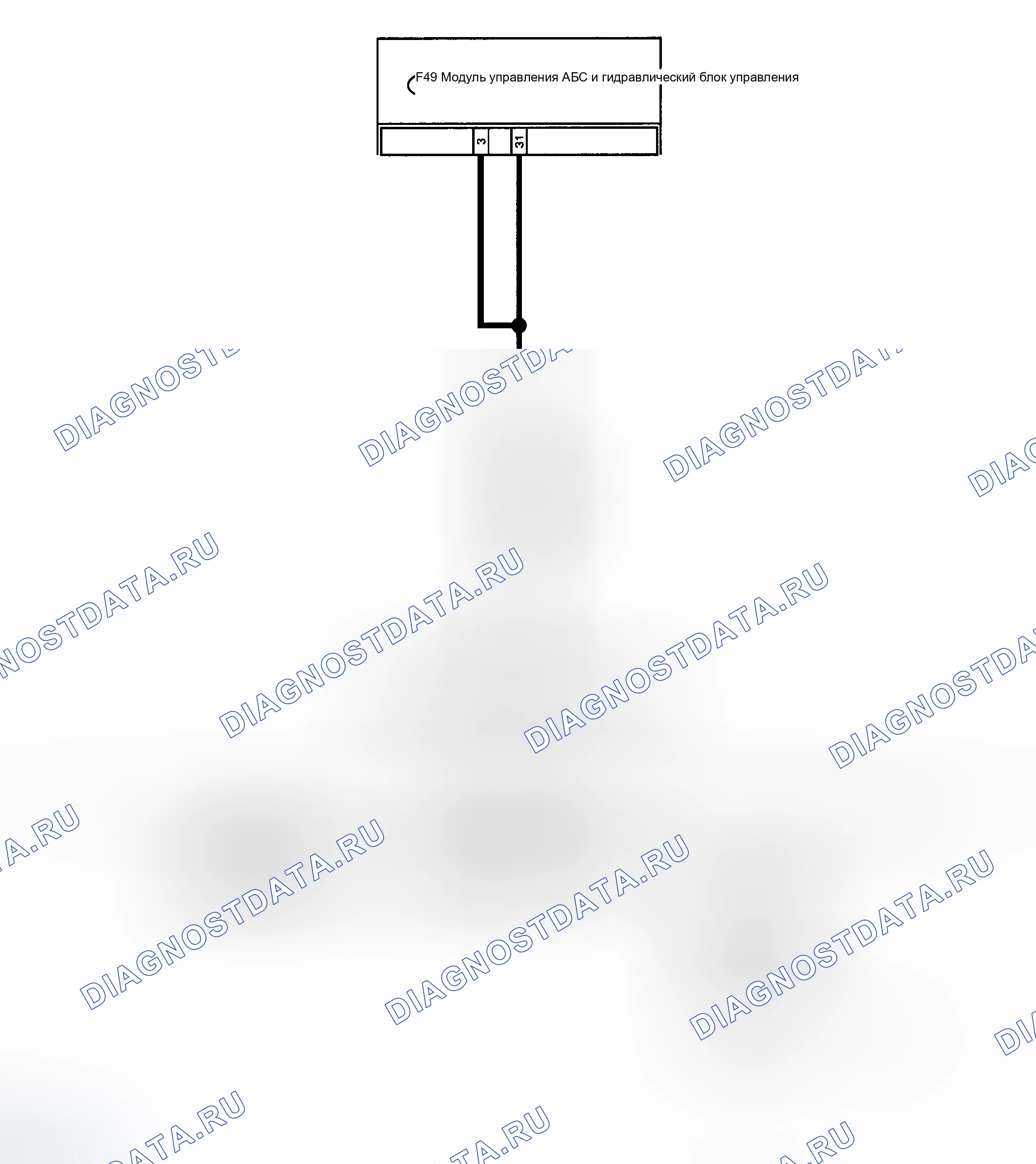 Рис. 399: Код неисправности 44 - ABS At управление (Controlled) - схема соединений. Subaru Outback BH