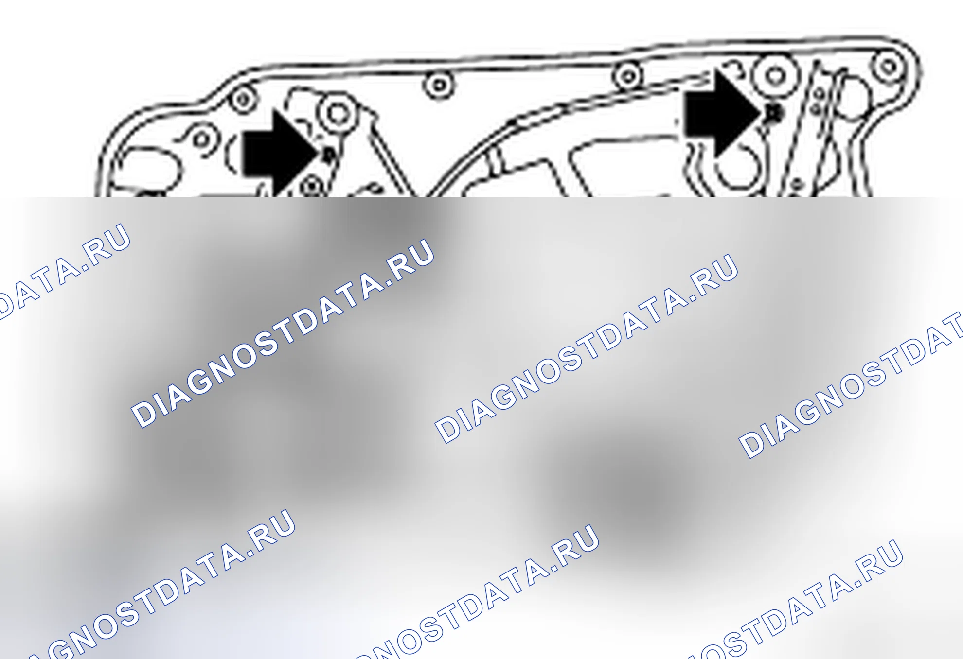 Рис. 68: Идентификация двигателя и направляющей стеклоподъемника. Nissan 350Z I рестайлинг
