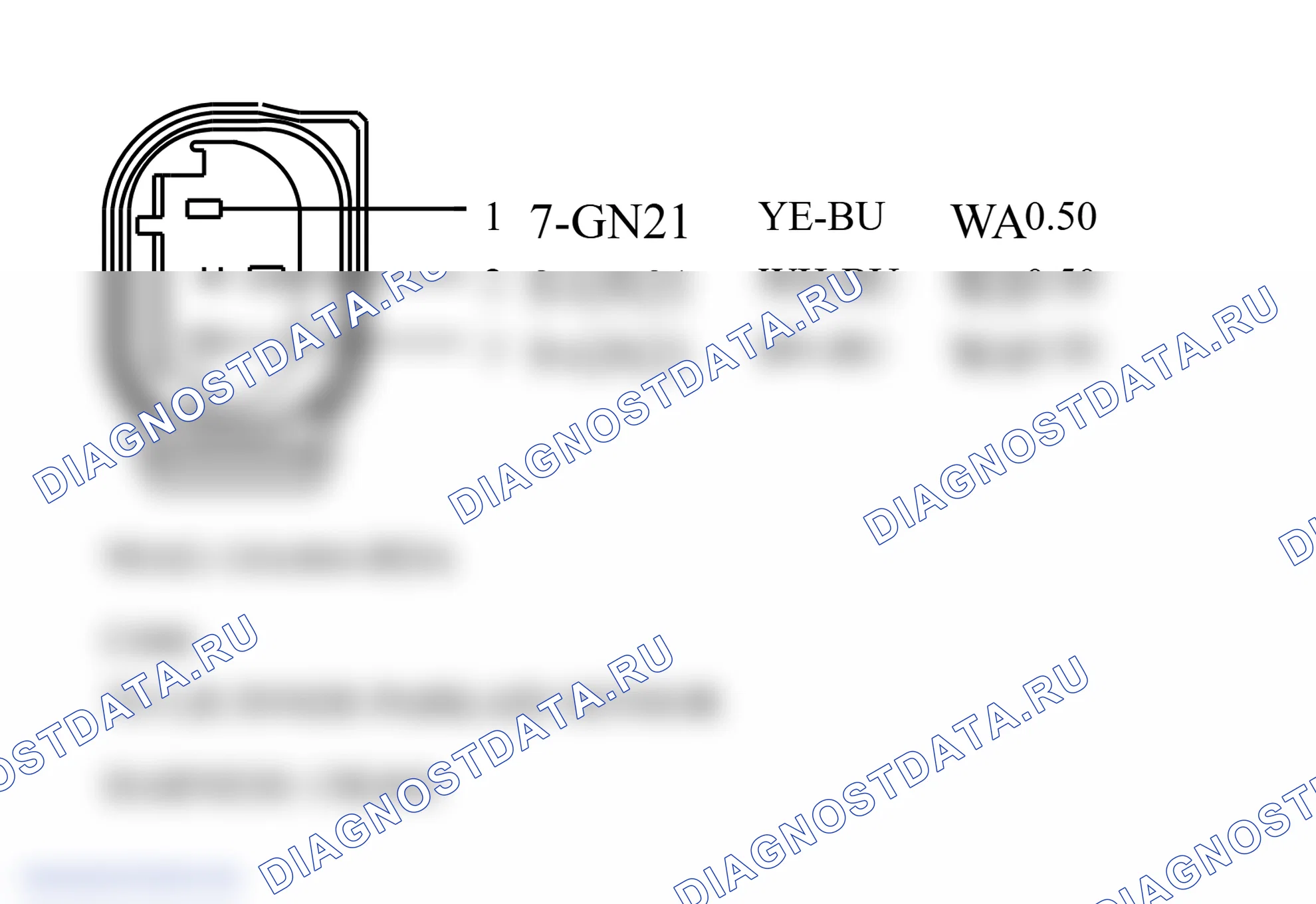 Распиновка разъёма LH/Center. Ford Tourneo Connect I